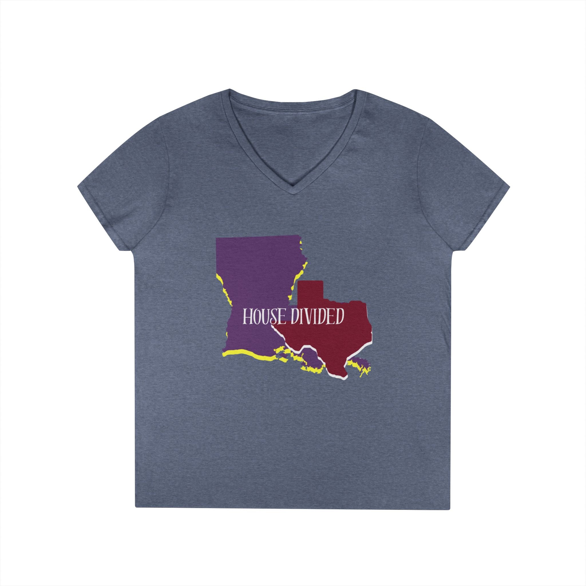 Ladies' V-Neck Tee Fitted - "Aggies" "LSU" "House Divided"