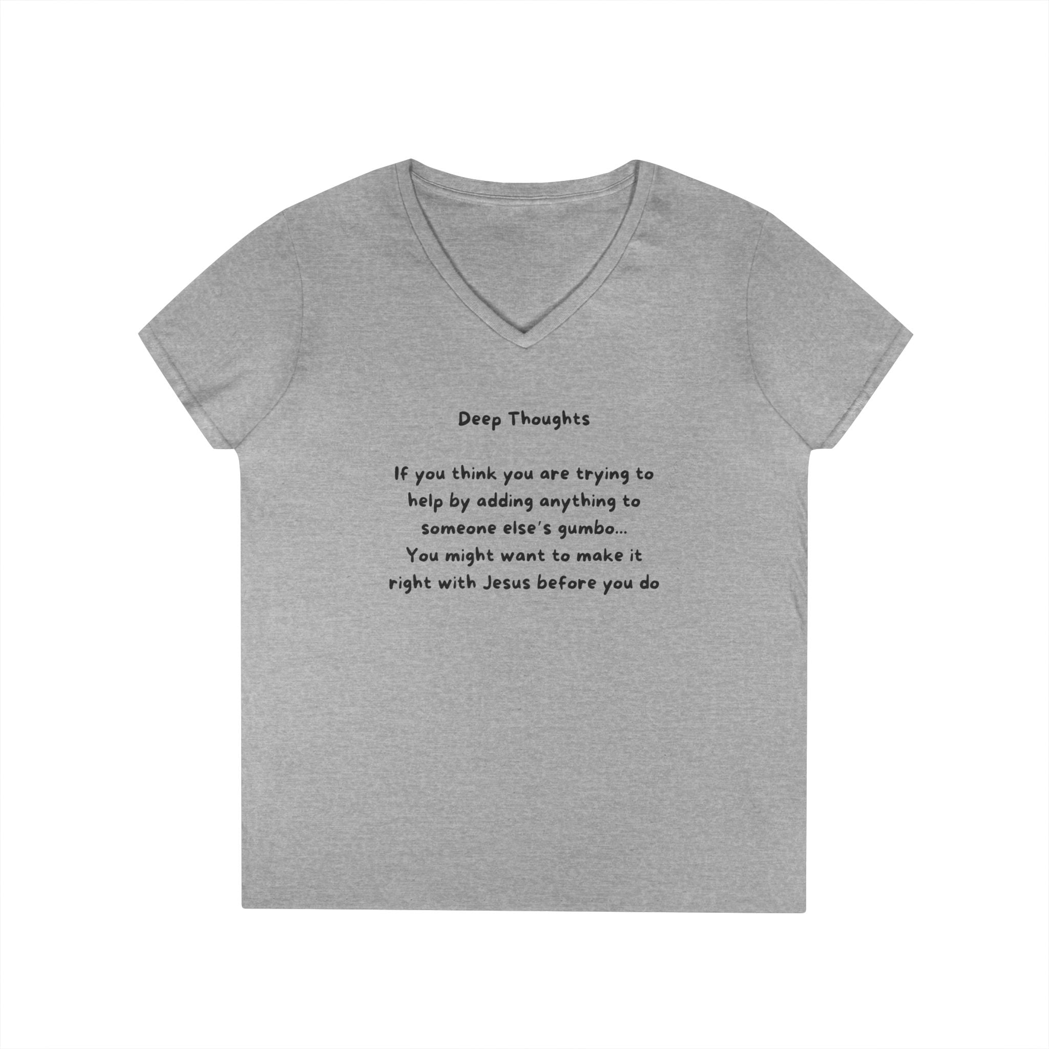 Ladies' V-Neck  Fitted Slim Tee - "Gumbo"