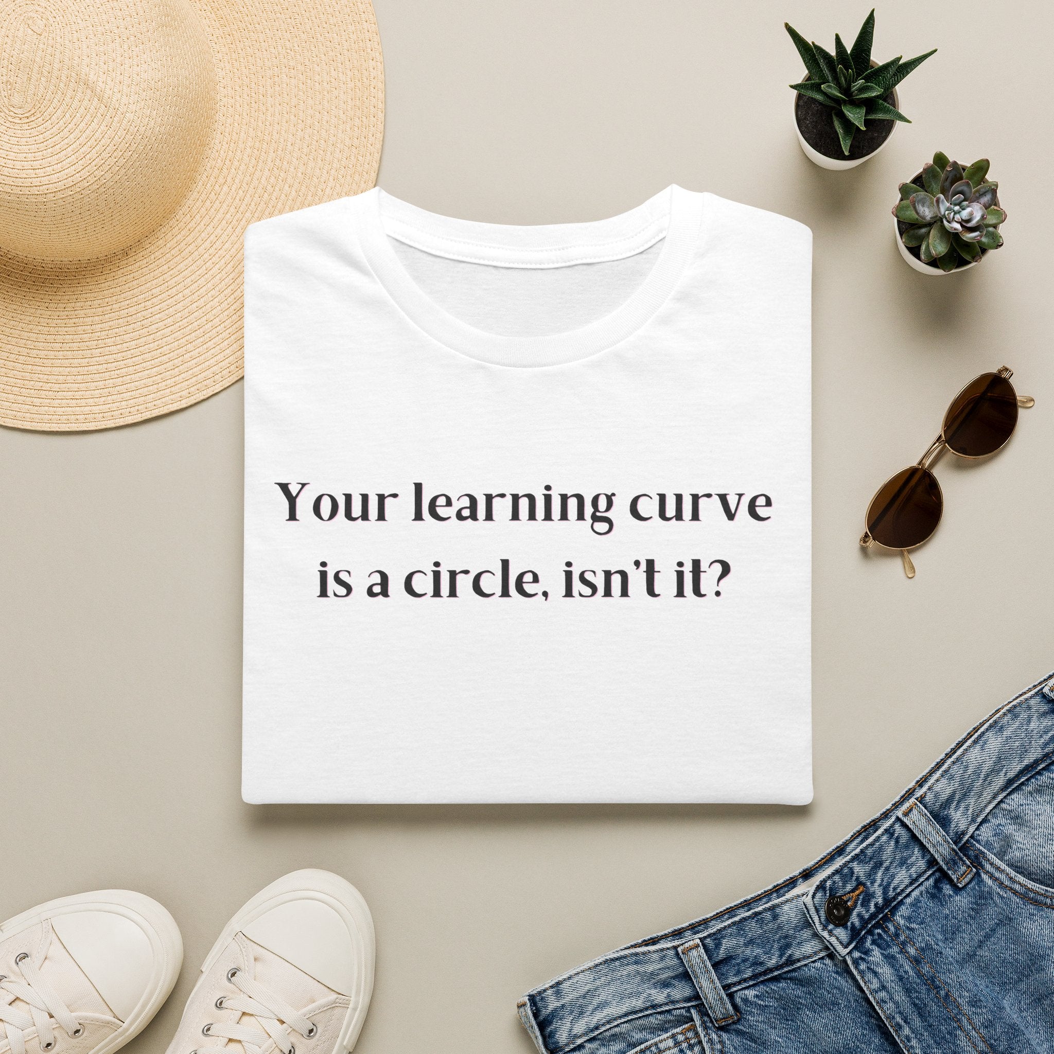 Men and Women  Softstyle T-Shirt  Relaxed - Your Learning curve is a circle