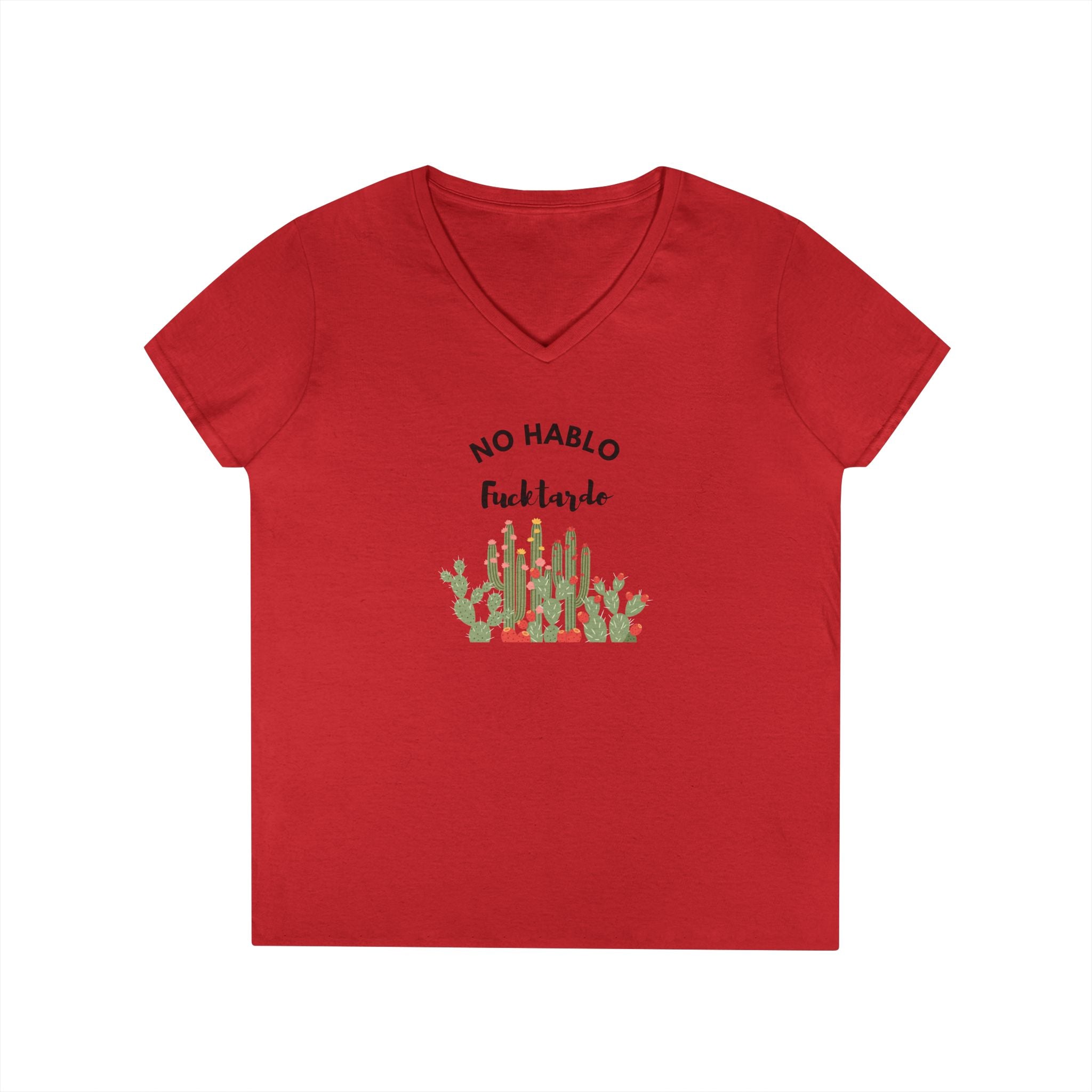Ladies' V-Neck T-Shirt - Fitted and Fun  - No Hablo cute