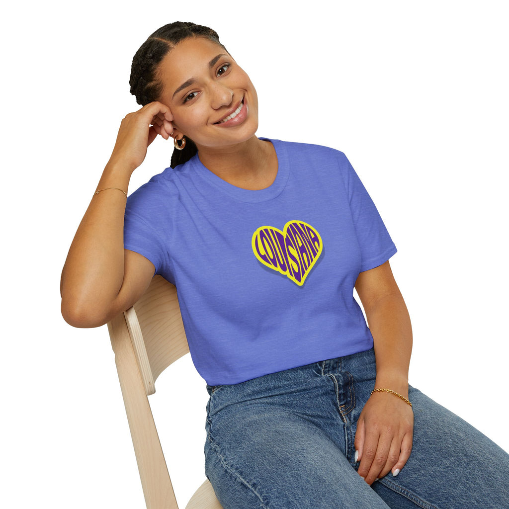 Relaxed Soft Woman's tee - Louisiana heart
