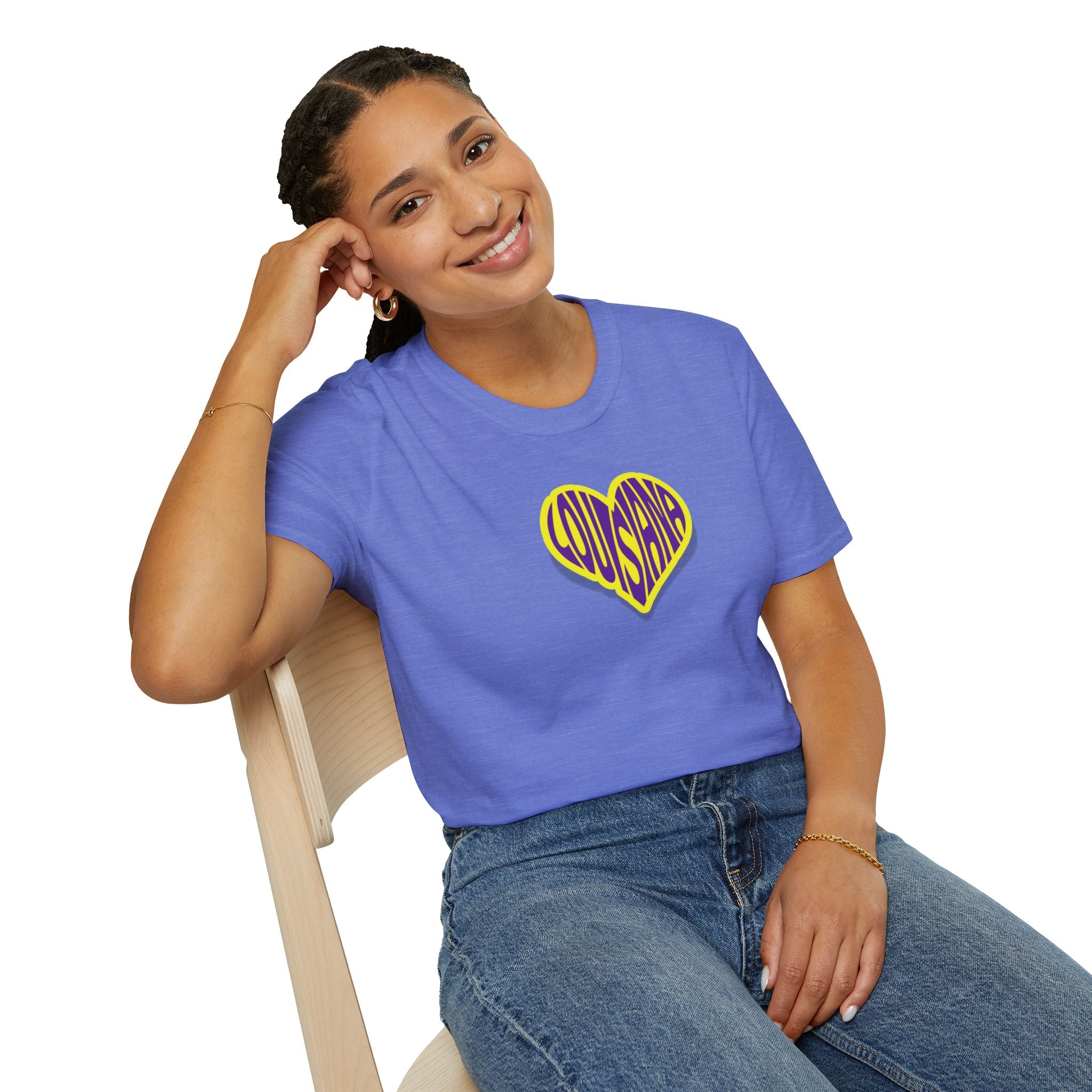 Relaxed Soft Woman's tee - Louisiana heart