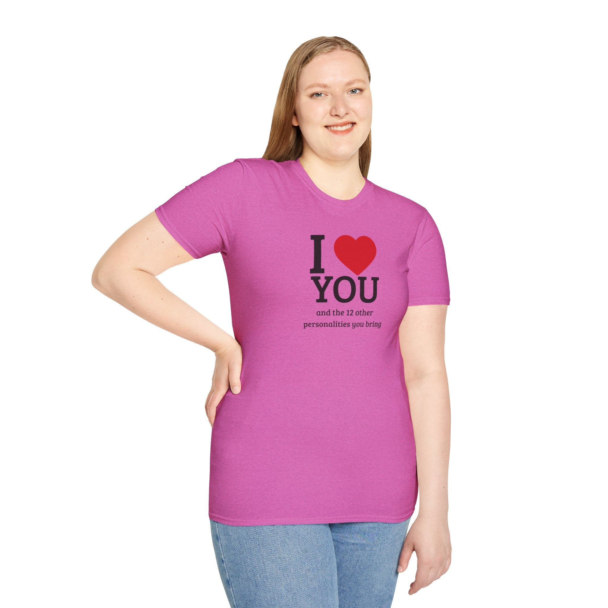 Super Soft Relaxed Tee - Men and Women- I love you and the 12 personalities