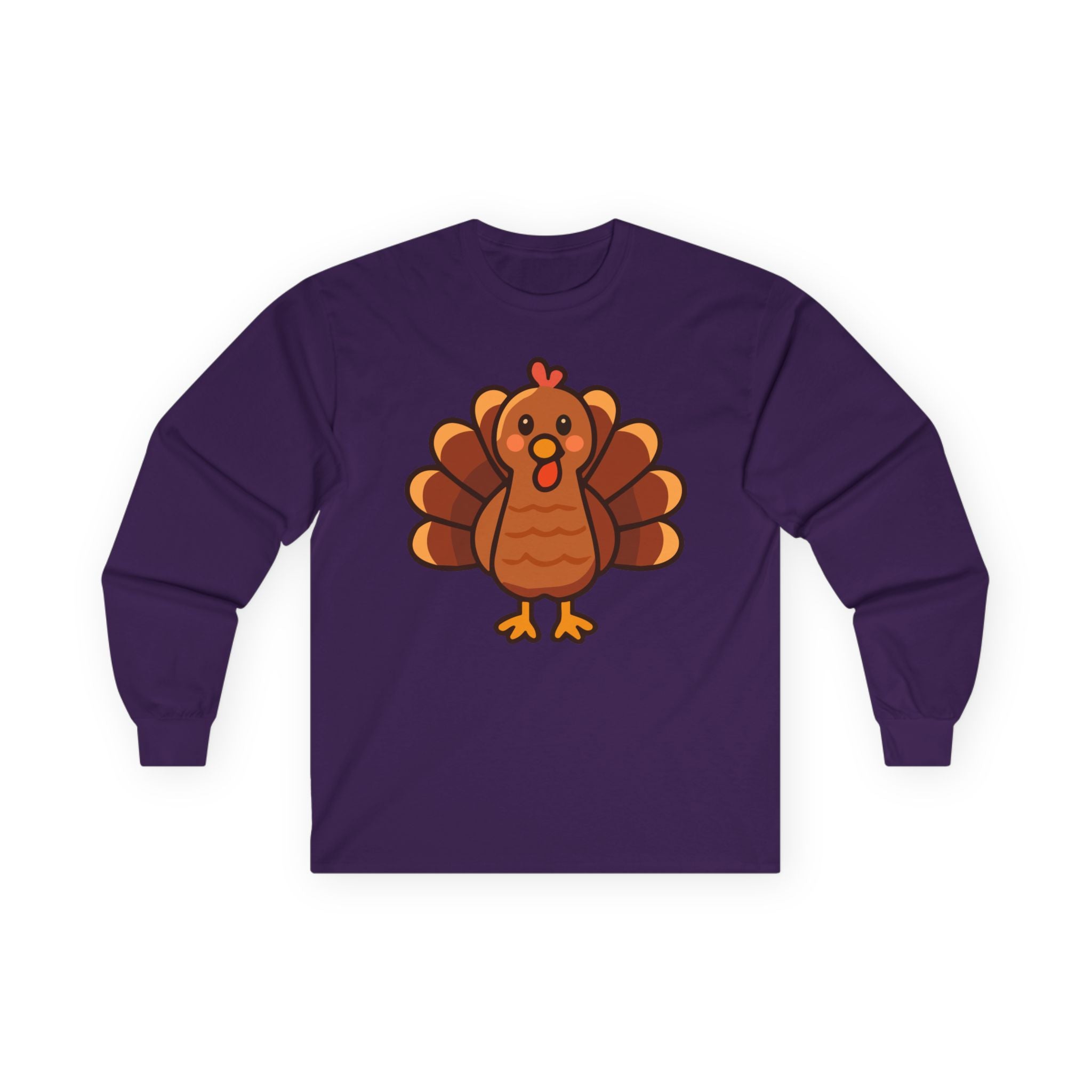 Woman's Relaxed Soft Long Sleeve - Thanksgiving Turkey Cute