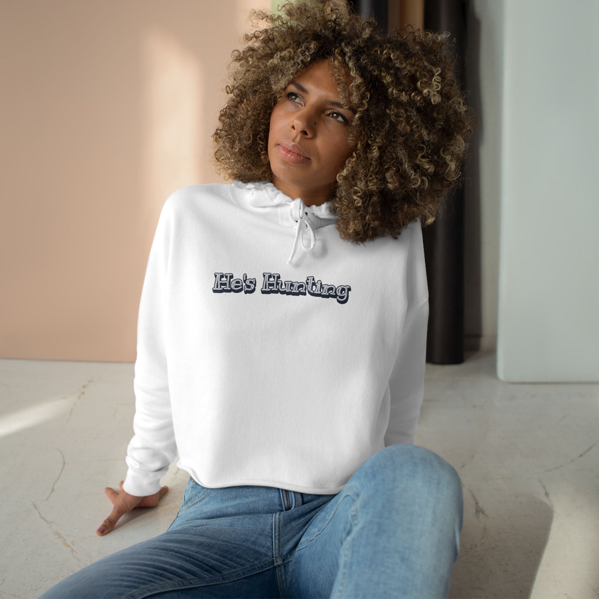Crop Hoodie - Relaxed Fit for the Girls - He's Hunting in pastels