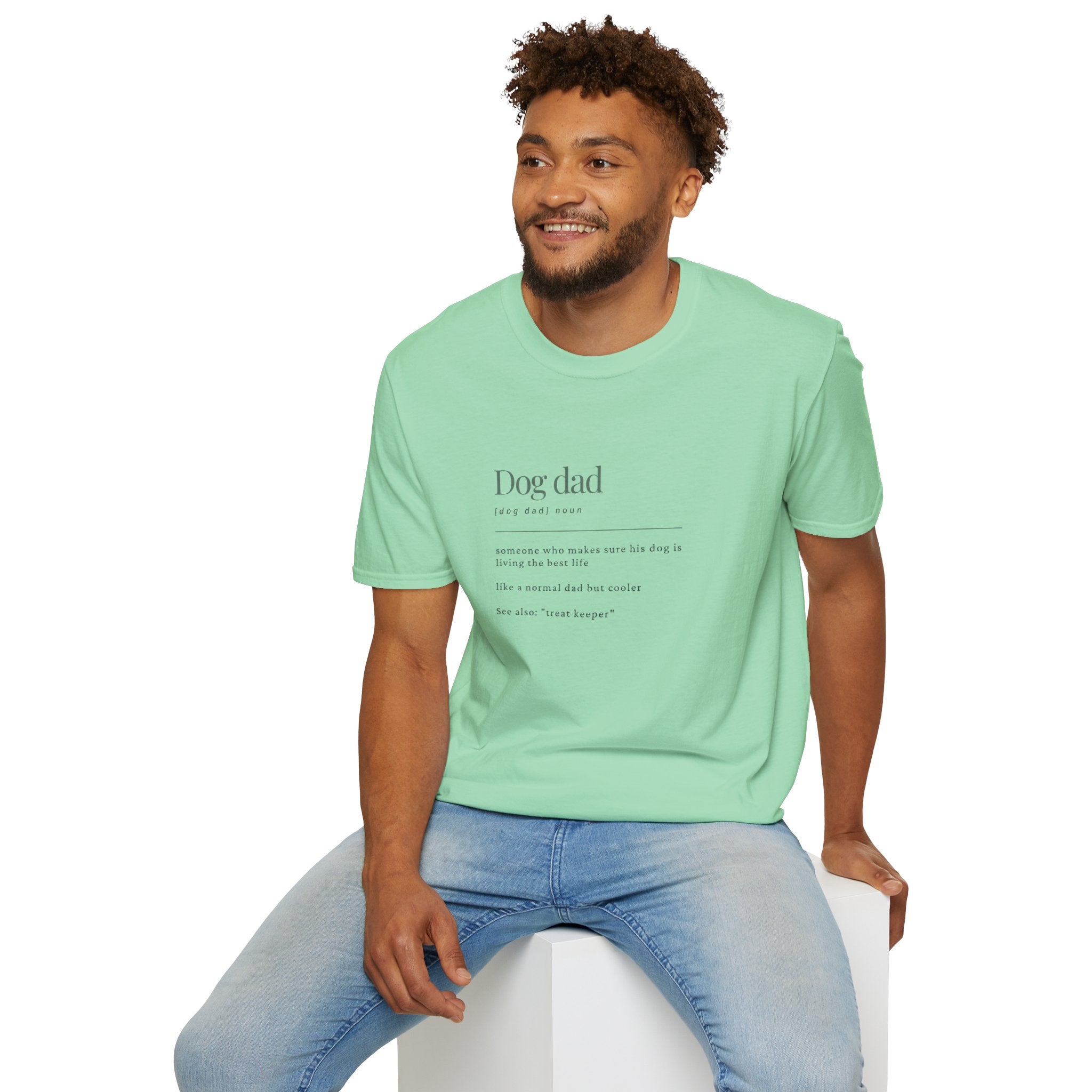 Soft Mens Tee- Dog Dad (Regular  relaxed Fit)