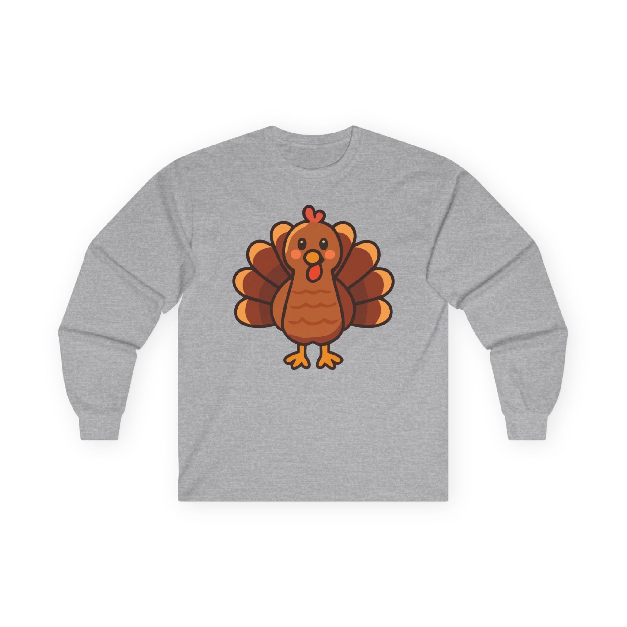 Woman's Relaxed Soft Long Sleeve - Thanksgiving Turkey Cute