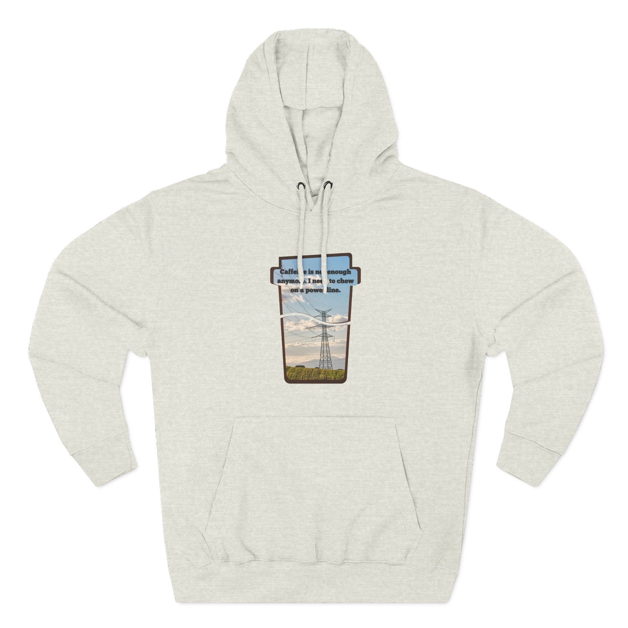 Soft Regular fit Hoodie - Men and Women - Coffee and power lines