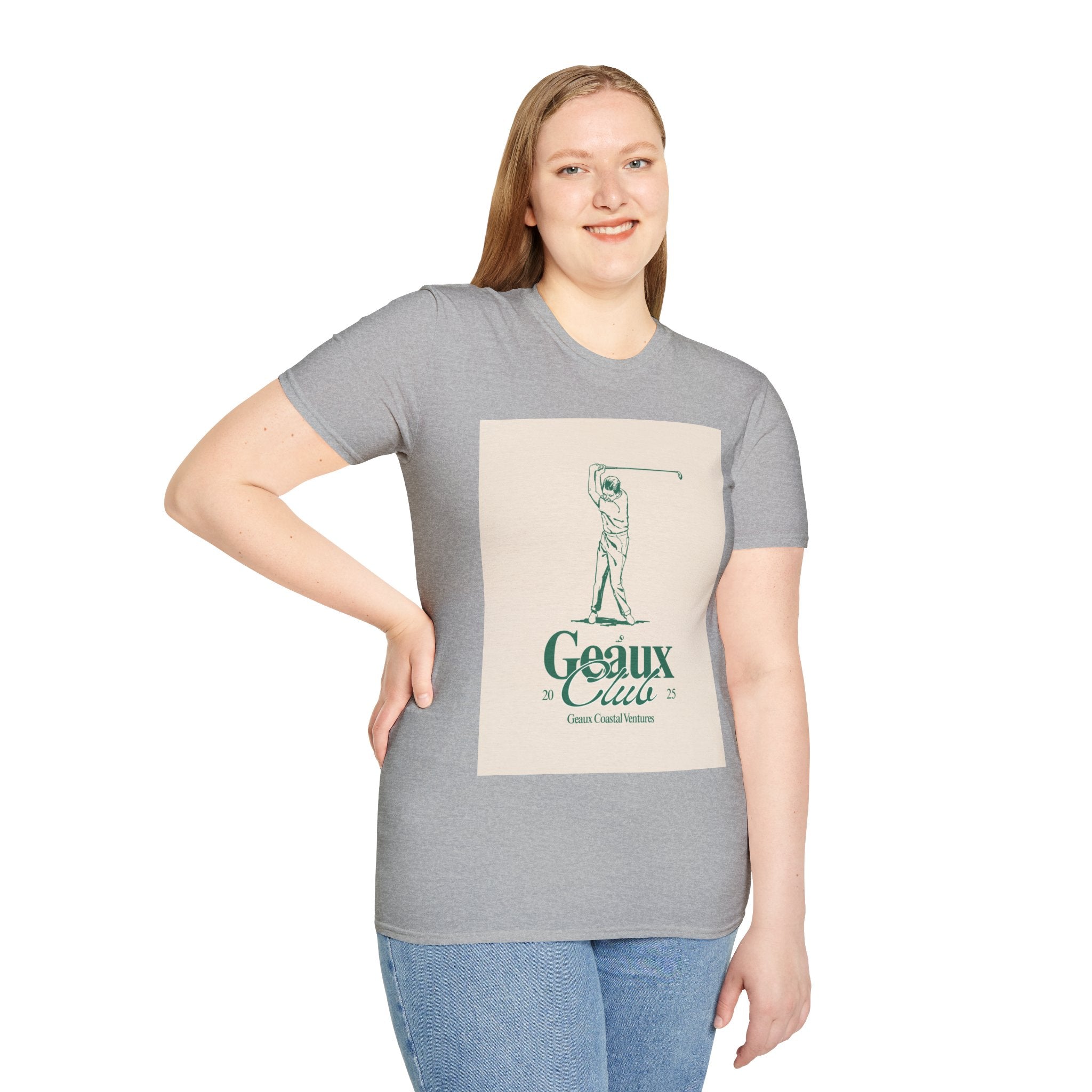 Soft Tee - Men & Women "Geaux" "Golf" Beige