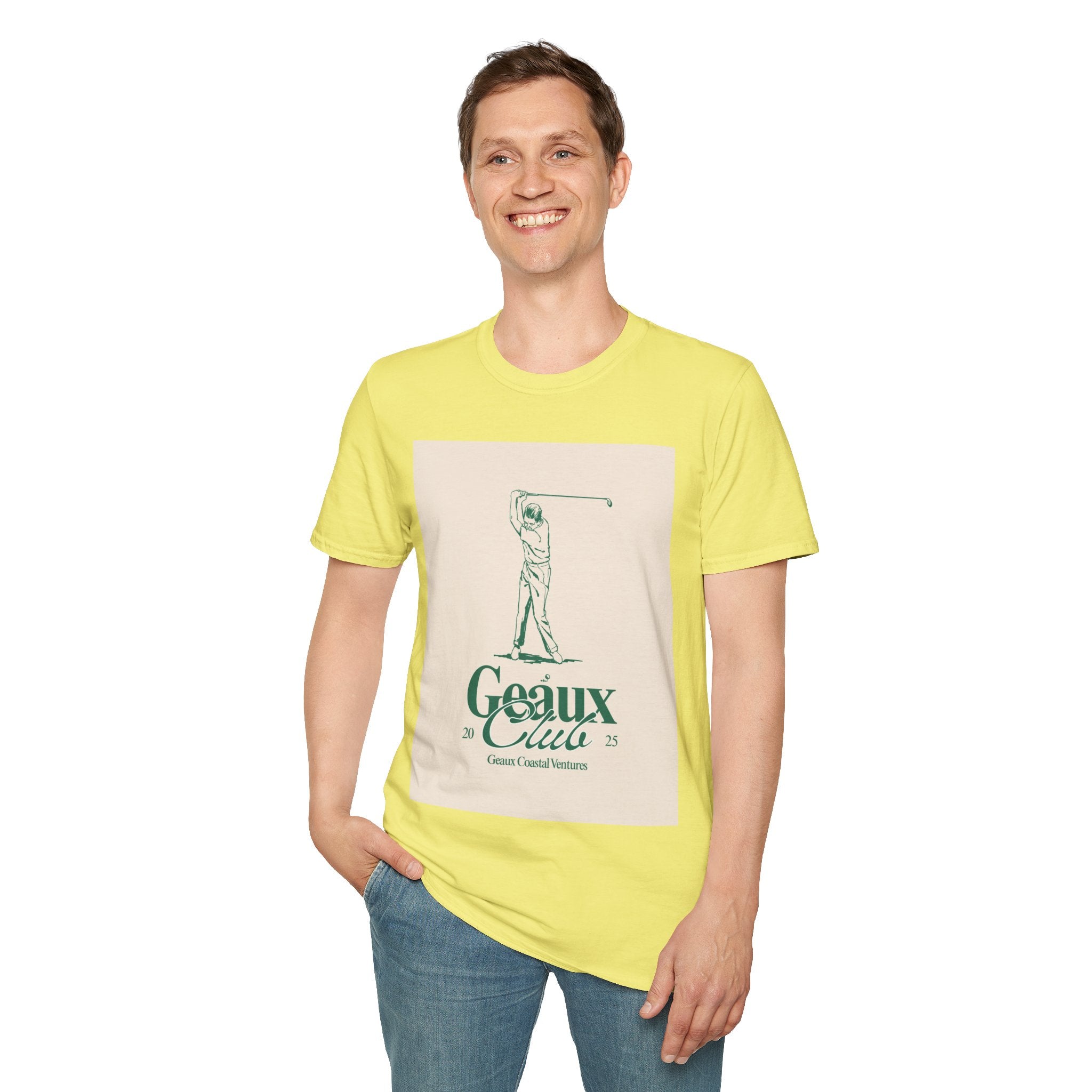 Soft Tee - Men & Women "Geaux" "Golf" Beige
