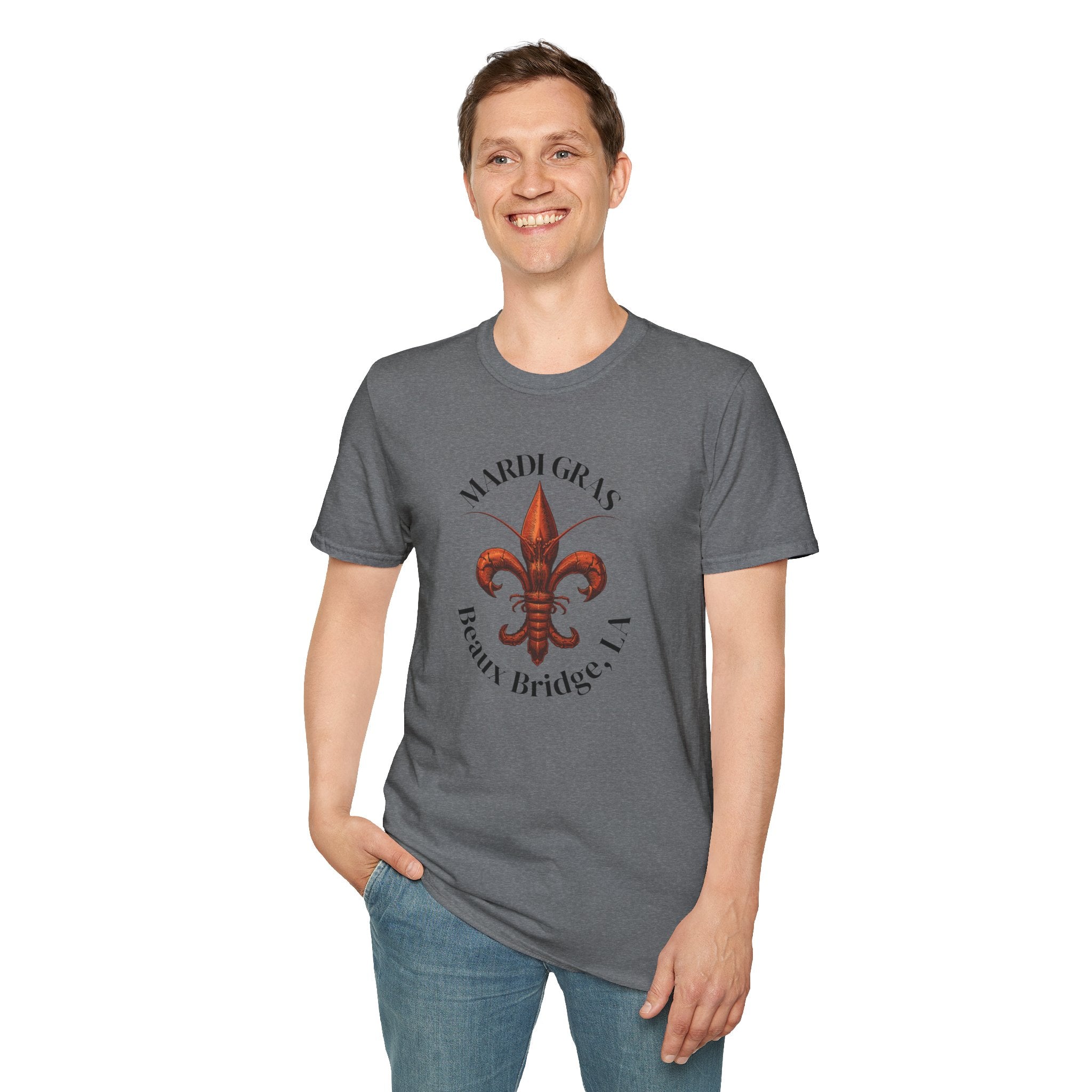 relaxed mens tee - beaux bridge mardi gras