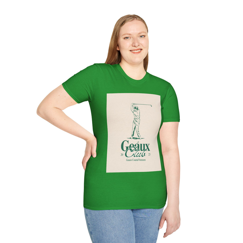 Soft Tee - Men & Women "Geaux" "Golf" Beige