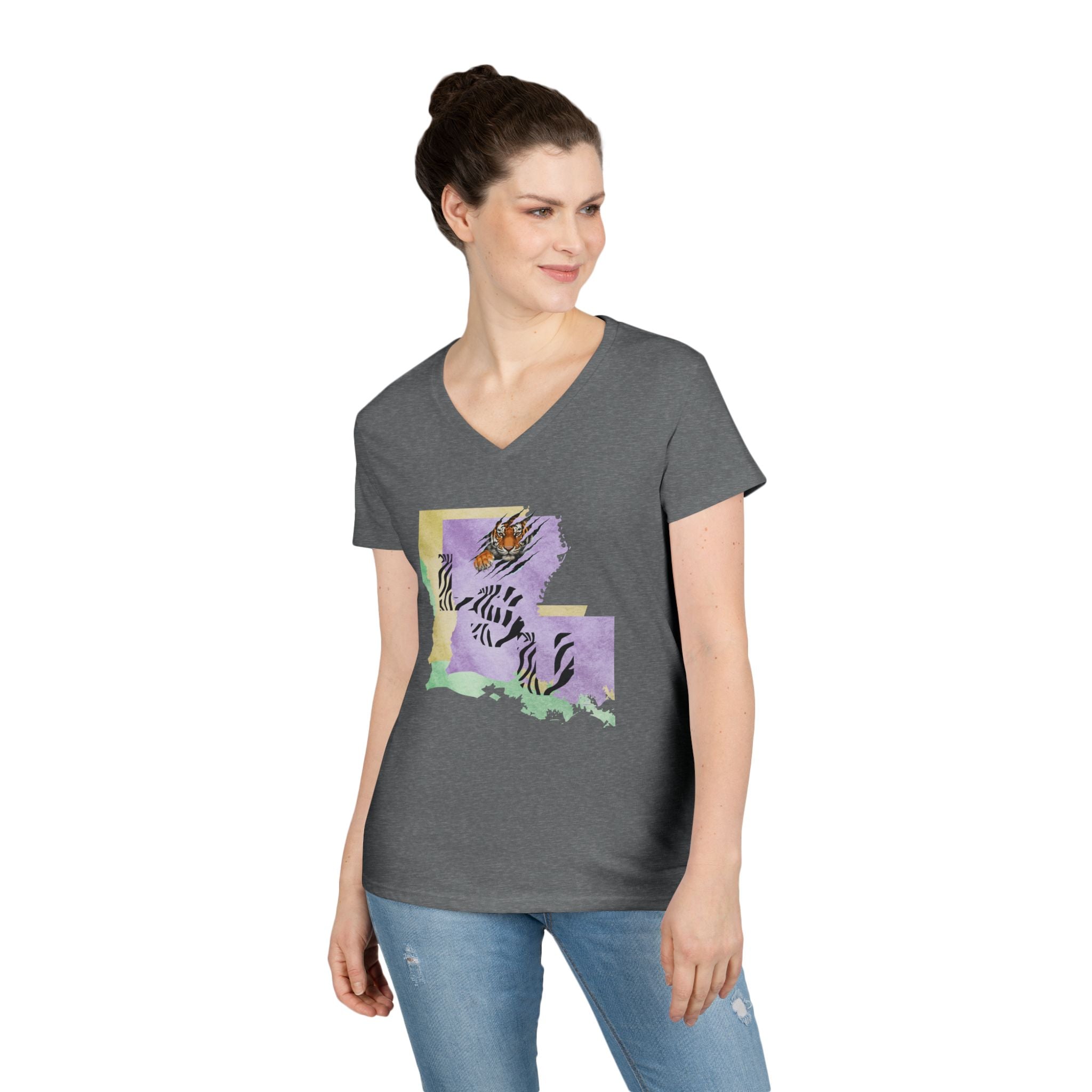Ladies' V-Neck T-Shirt - Fitted   LSU Tigers