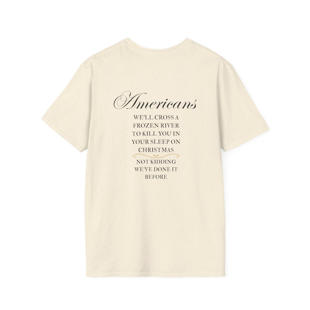 Men and Women - Soft Relaxed Tee- Americans crossing the river at christmas - american revolution - funny