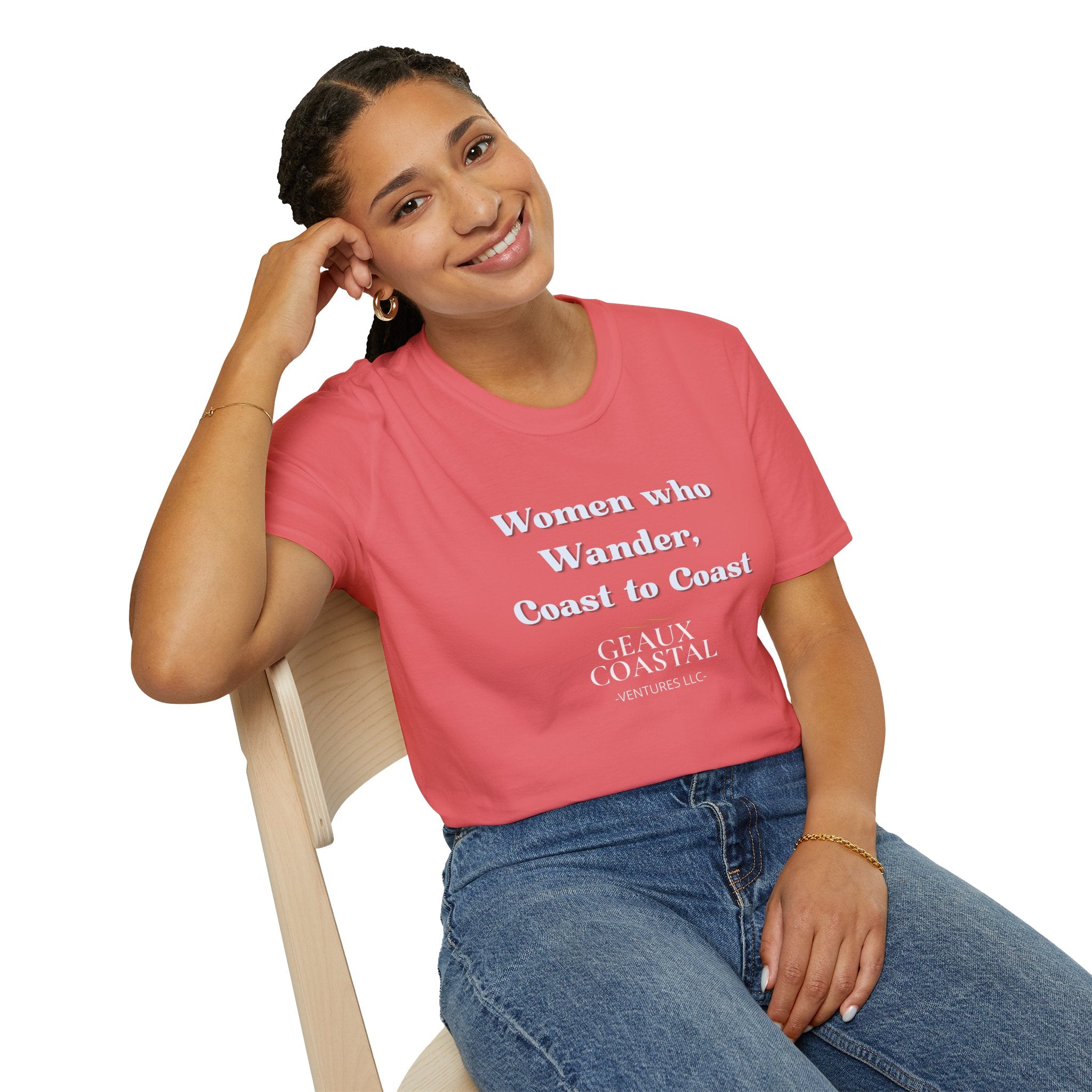 Women Soft Relaxed Tee - Women who wander coast to coast