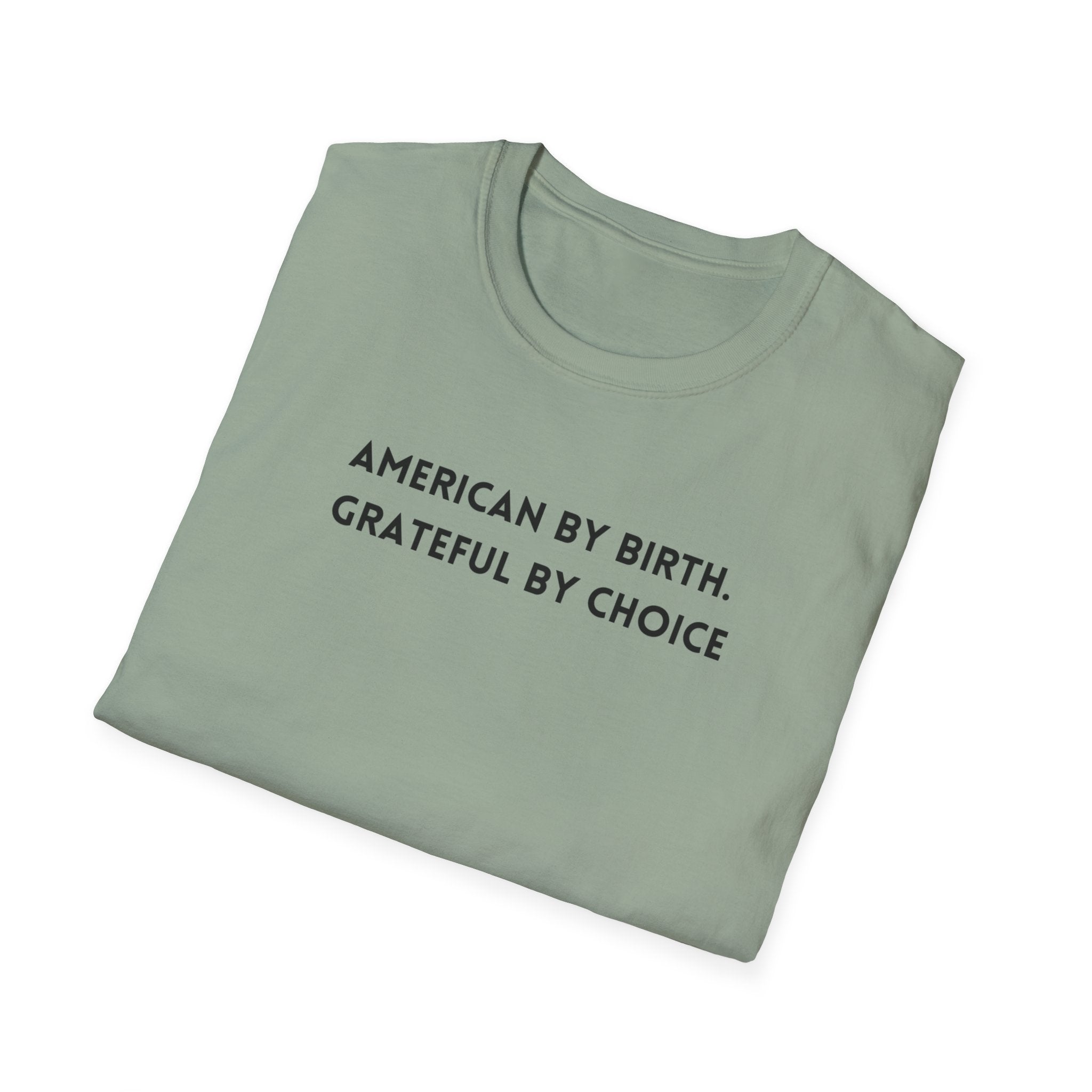 Men's Relaxed Soft Tee - American by birth Grateful by choice