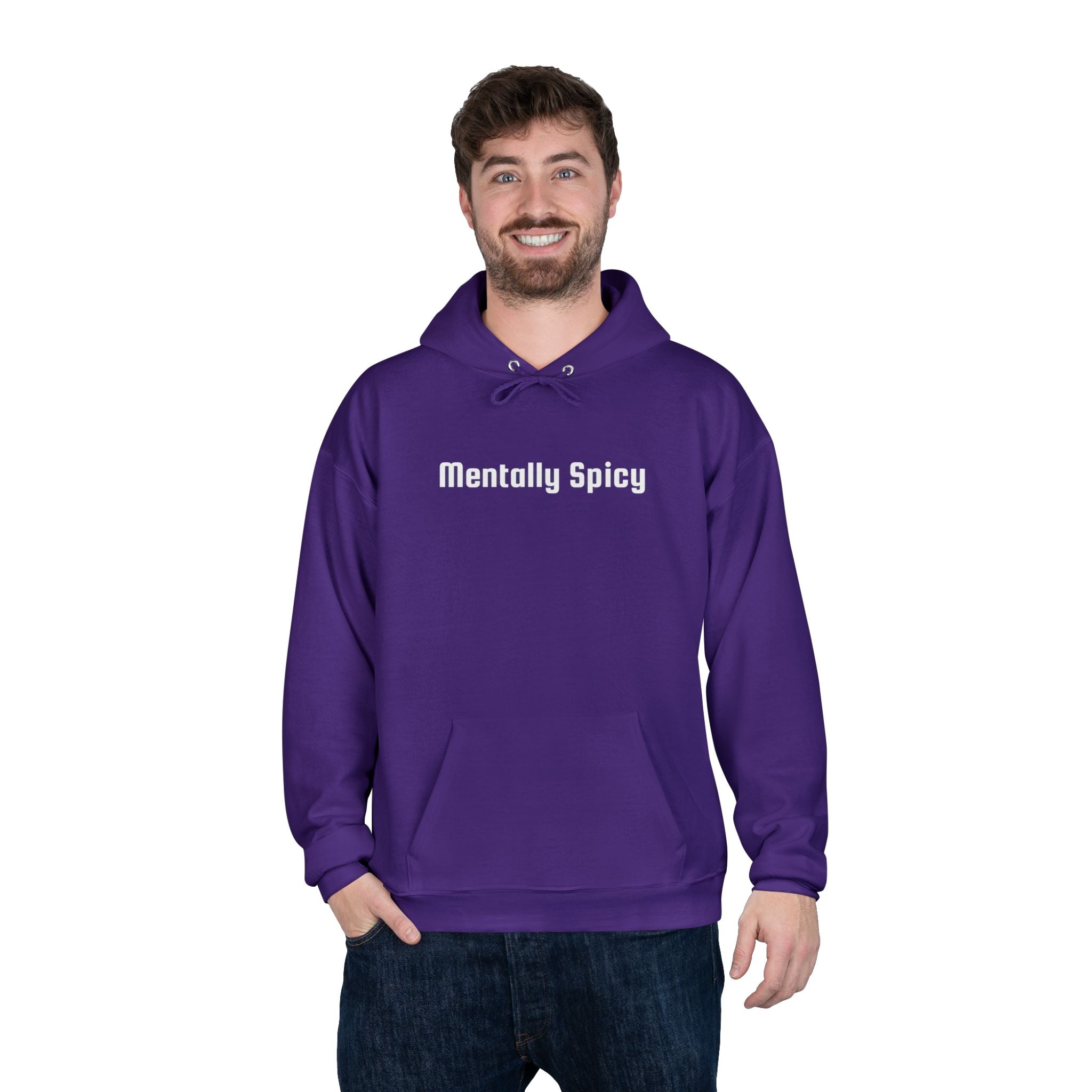 Men and Women - Relaxed - Pullover Hoodie Sweatshirt - Mentally Spicy Dark Colors