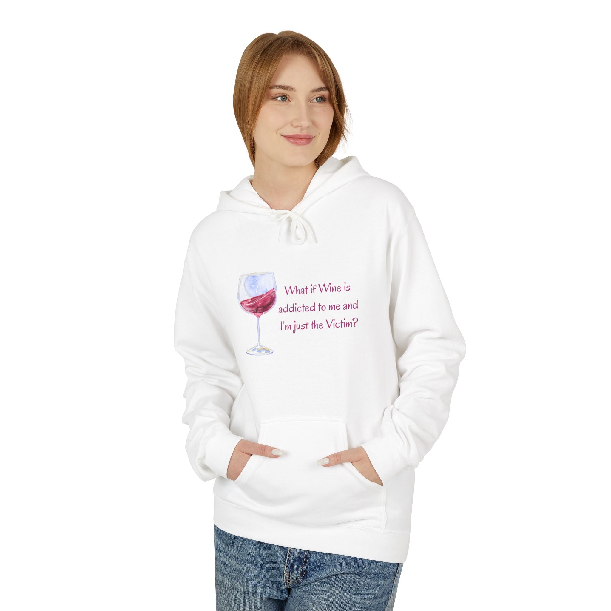 Woman Midweight Softstyle Fleece Hoodie - Wine addicted to me