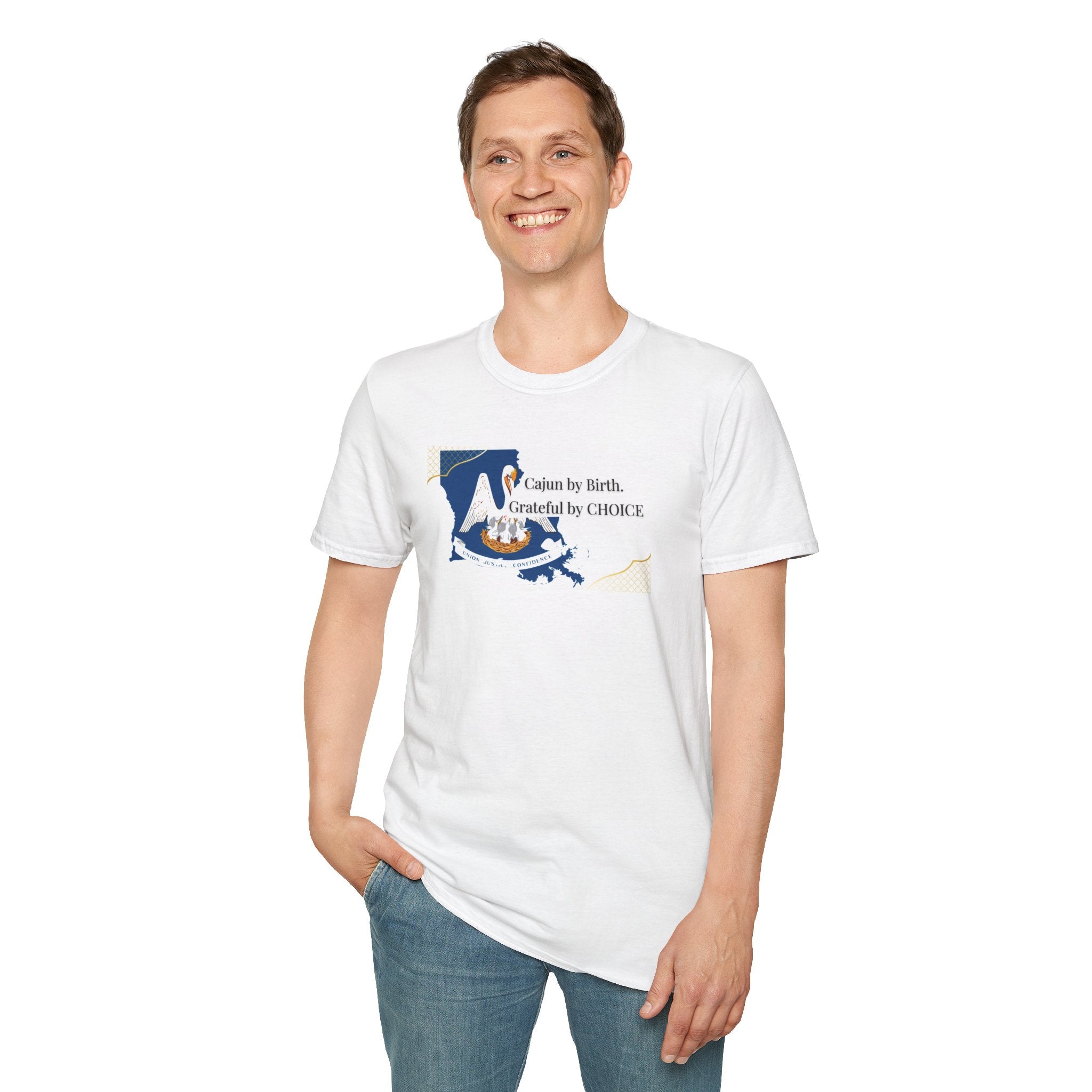 Soft Relaxed Tee Men and Women - Cajun By Birth Grateful by Choice