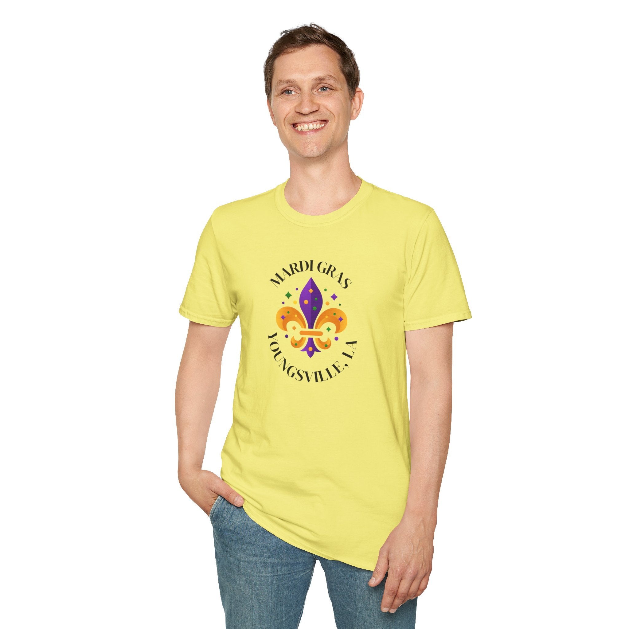 Relaxed Soft Tee for Men and Women Mardi Grad Youngsville La
