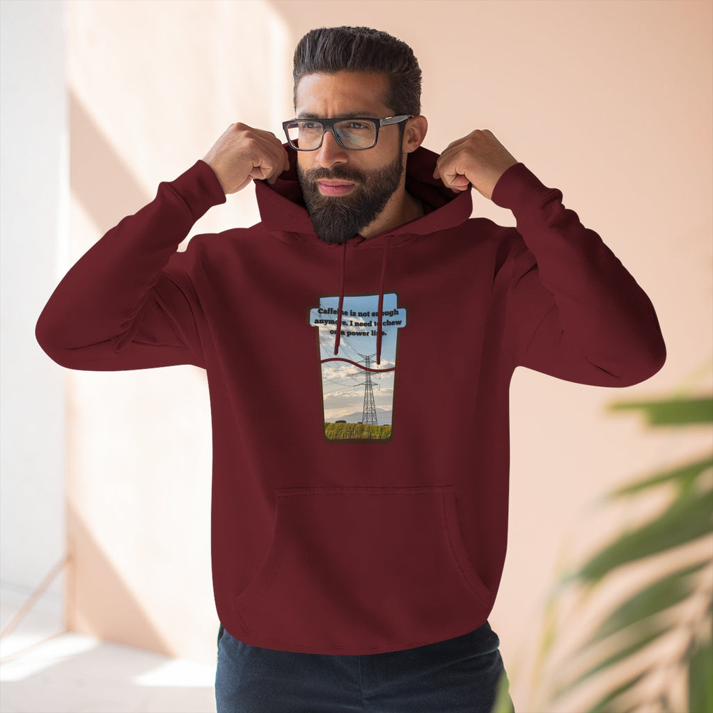 Soft Regular fit Hoodie - Men and Women - Coffee and power lines