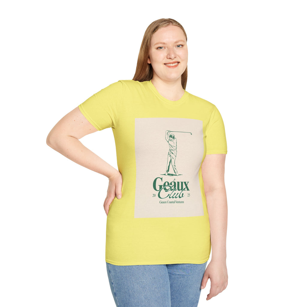 Soft Tee - Men & Women "Geaux" "Golf" Beige