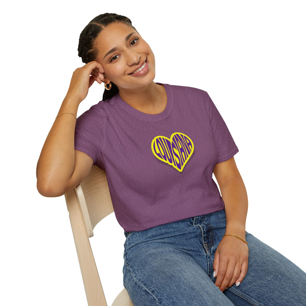 Relaxed Soft Woman's tee - Louisiana heart