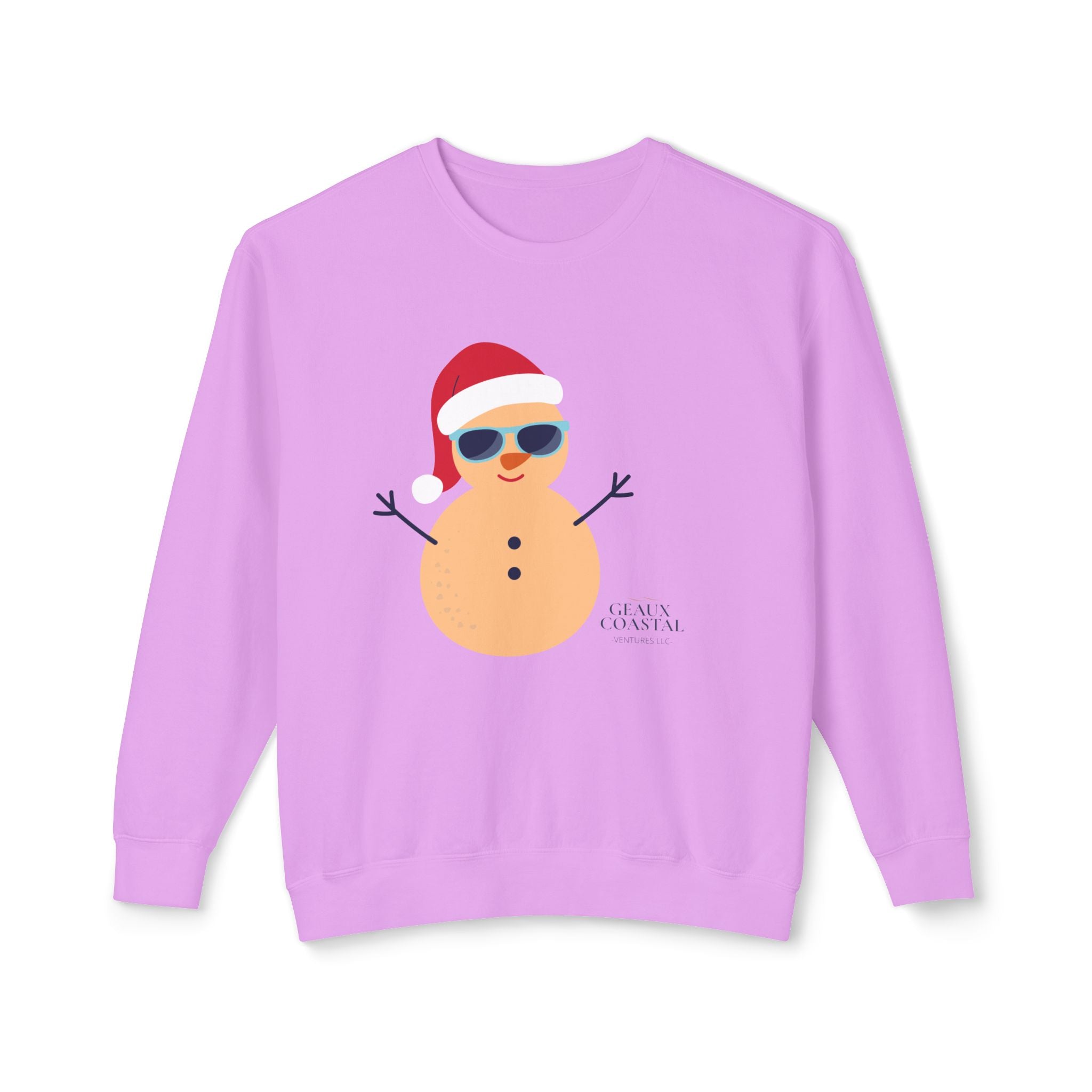 Ladies Lightweight Crewneck Sweatshirt - Snowman Christmas