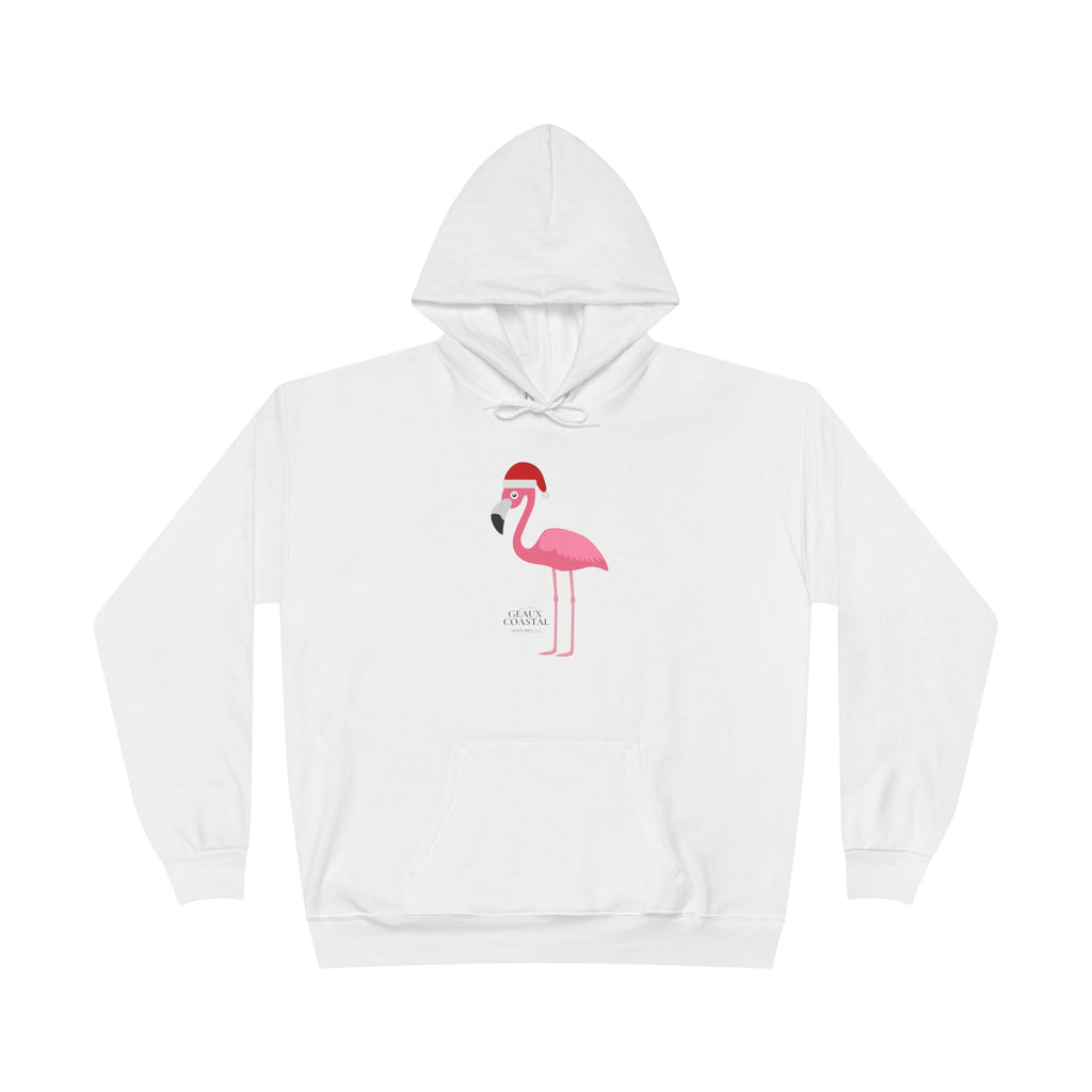 Ladies Hoodie Sweatshirt - Flamingo Cute Santa Christmas - Regular Fit