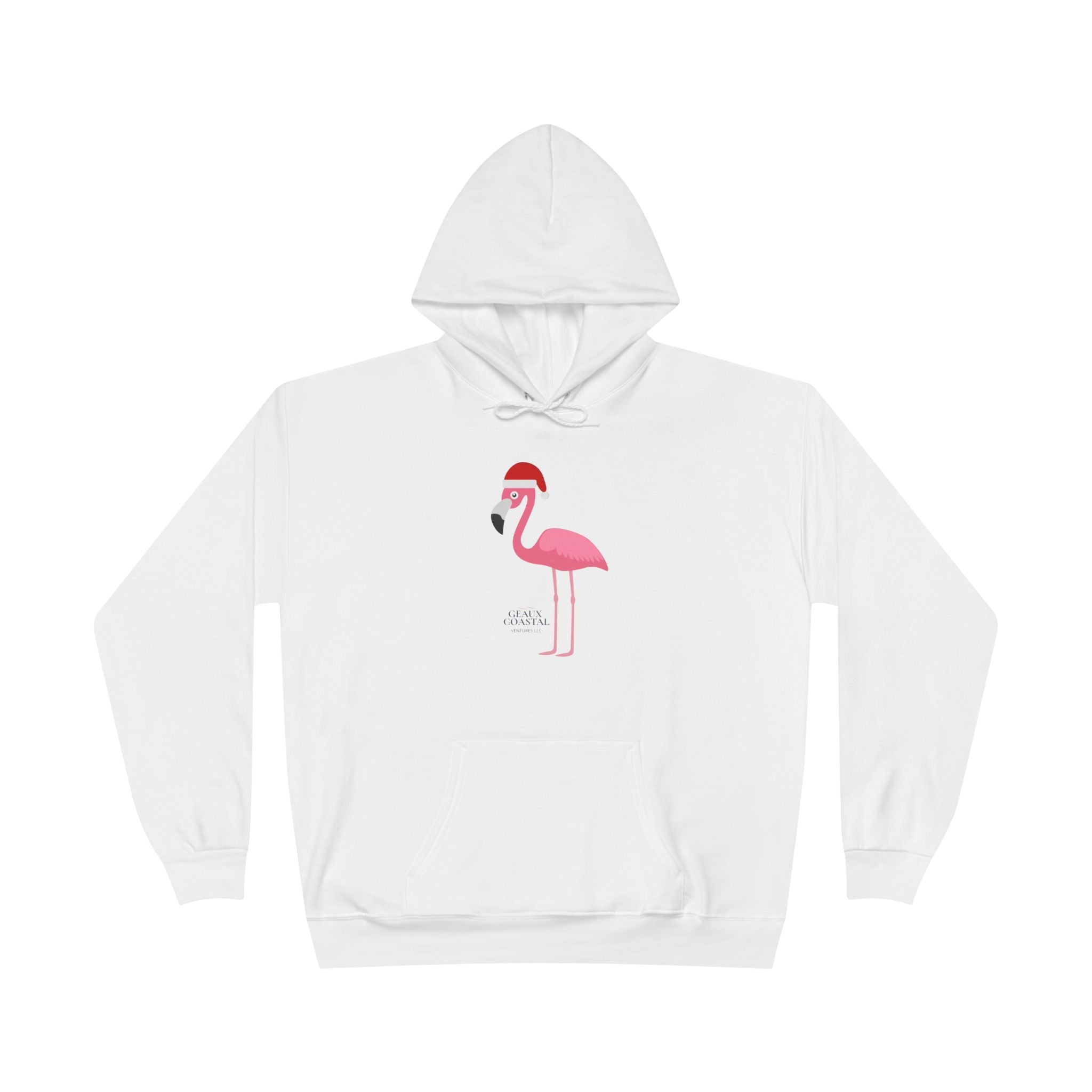 Ladies Hoodie Sweatshirt - Flamingo Cute Santa Christmas - Regular Fit
