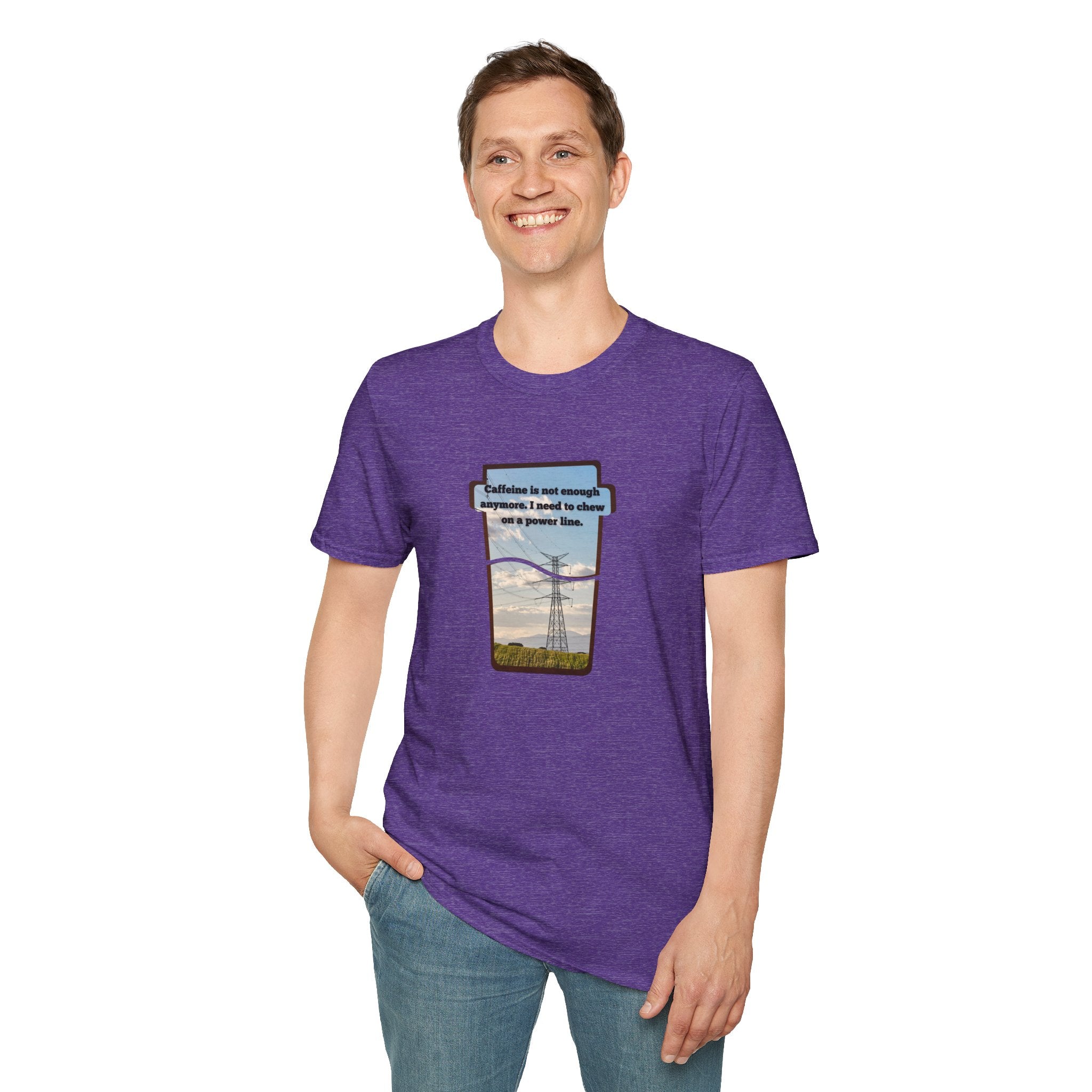Relaxed Soft T Shirt - Men and Women - Chew on a power line