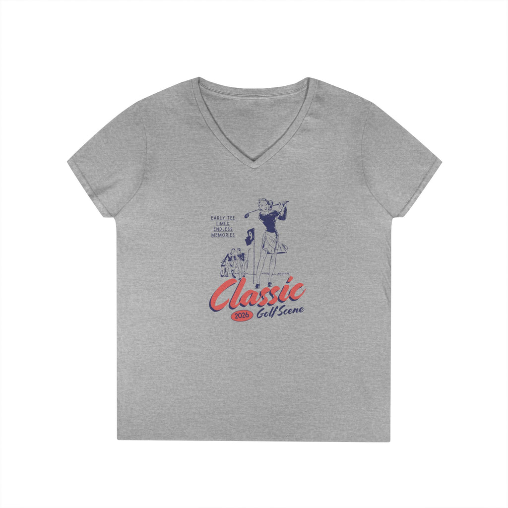 Ladies' V-Neck T-Shirt- Fitted - Golf Shirt