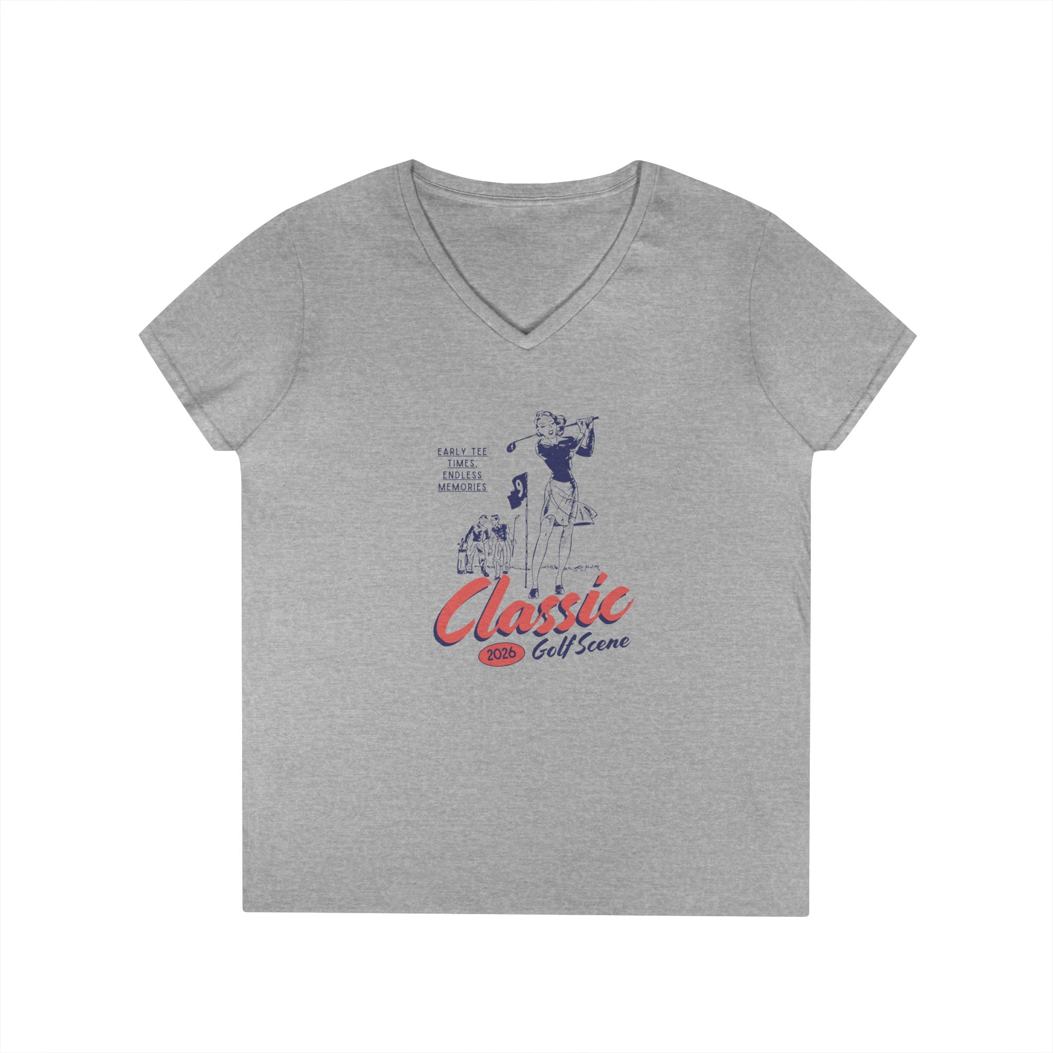 Ladies' V-Neck T-Shirt- Fitted - Golf Shirt