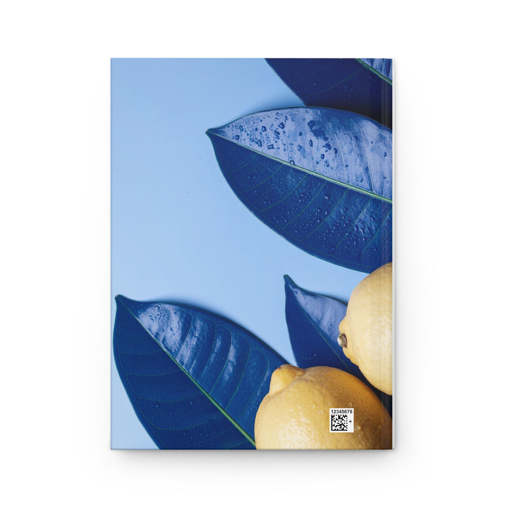 Hardcover Journal Matte Blue Lemons