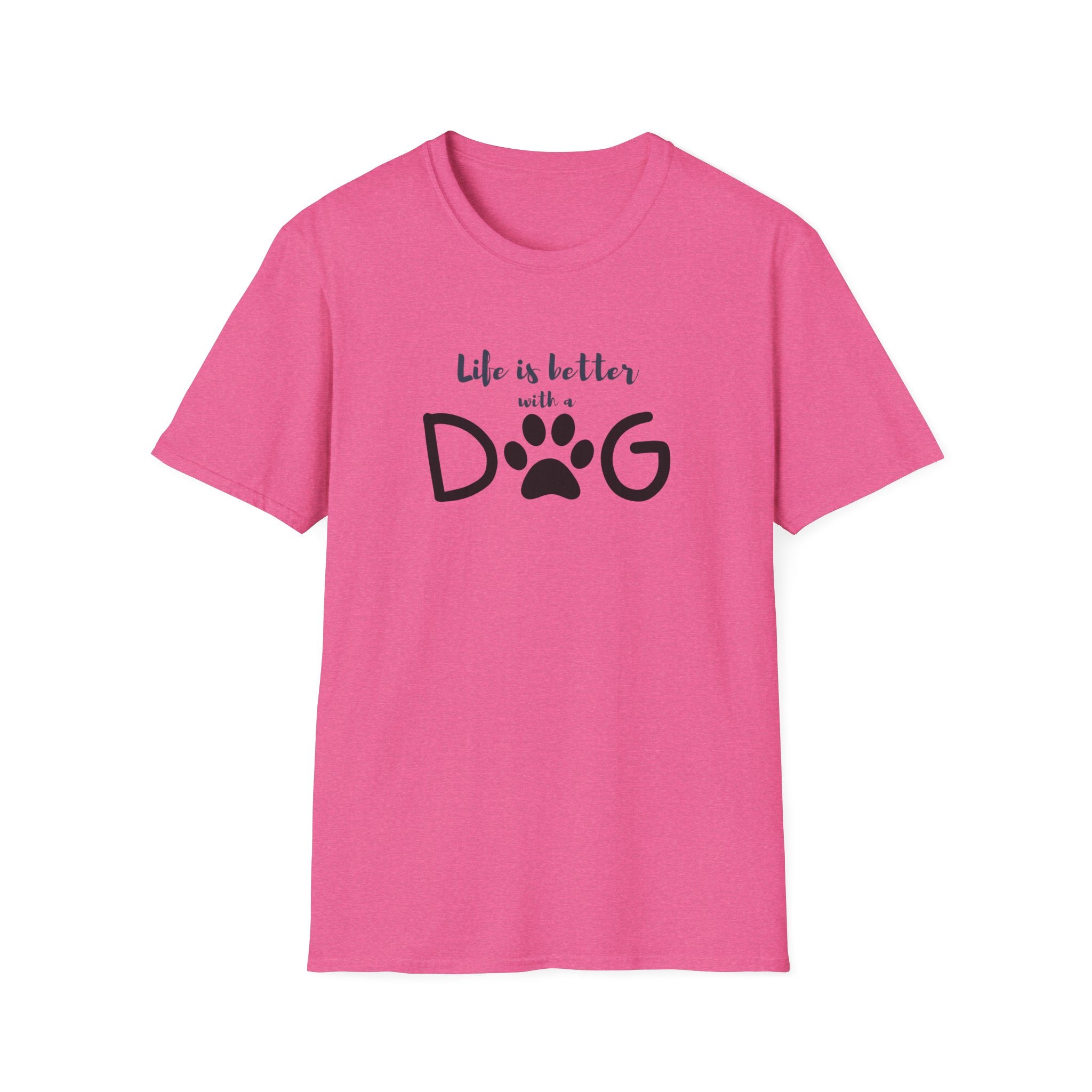 Ladies soft relaxed Tee- Life is better with a dog