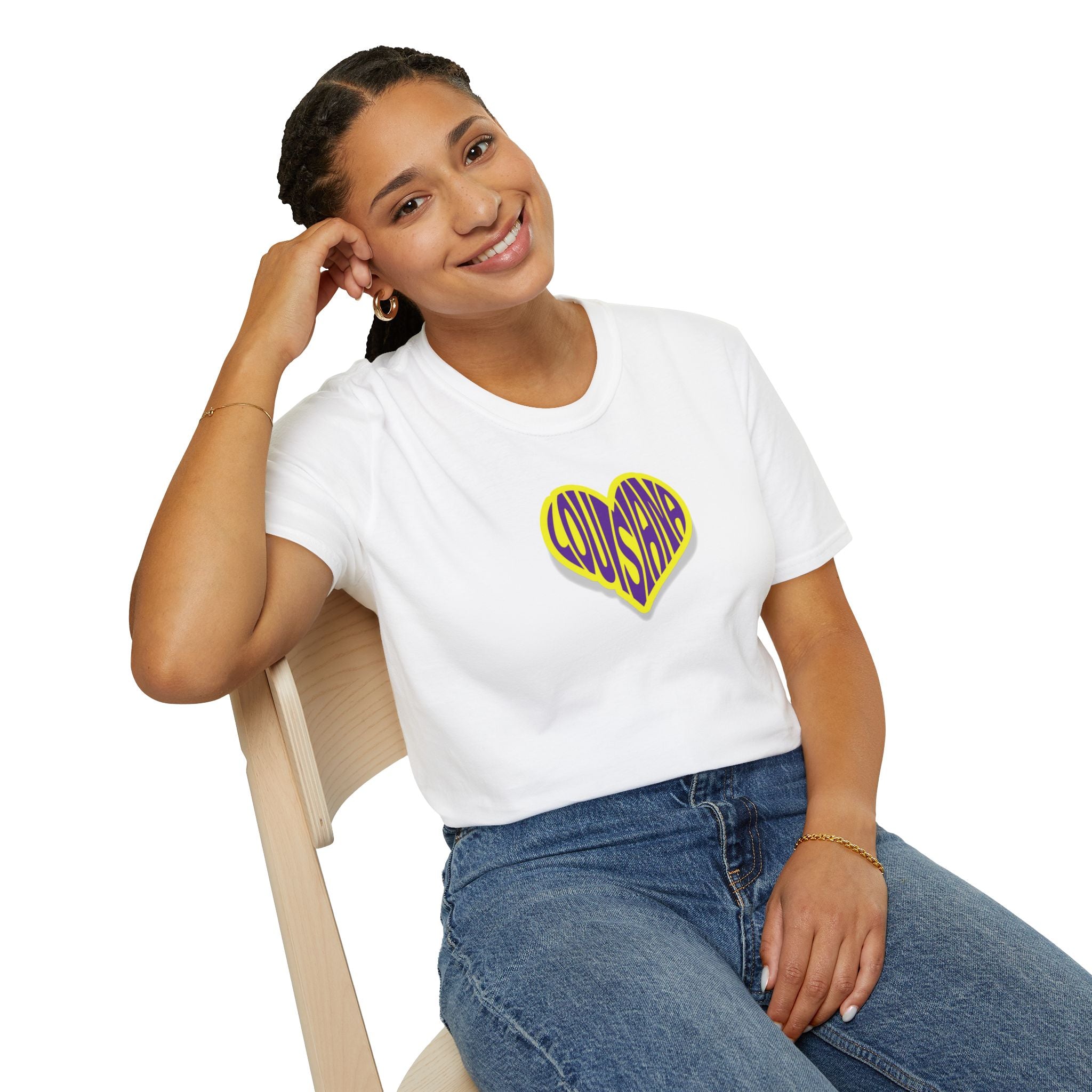 Relaxed Soft Woman's tee - Louisiana heart