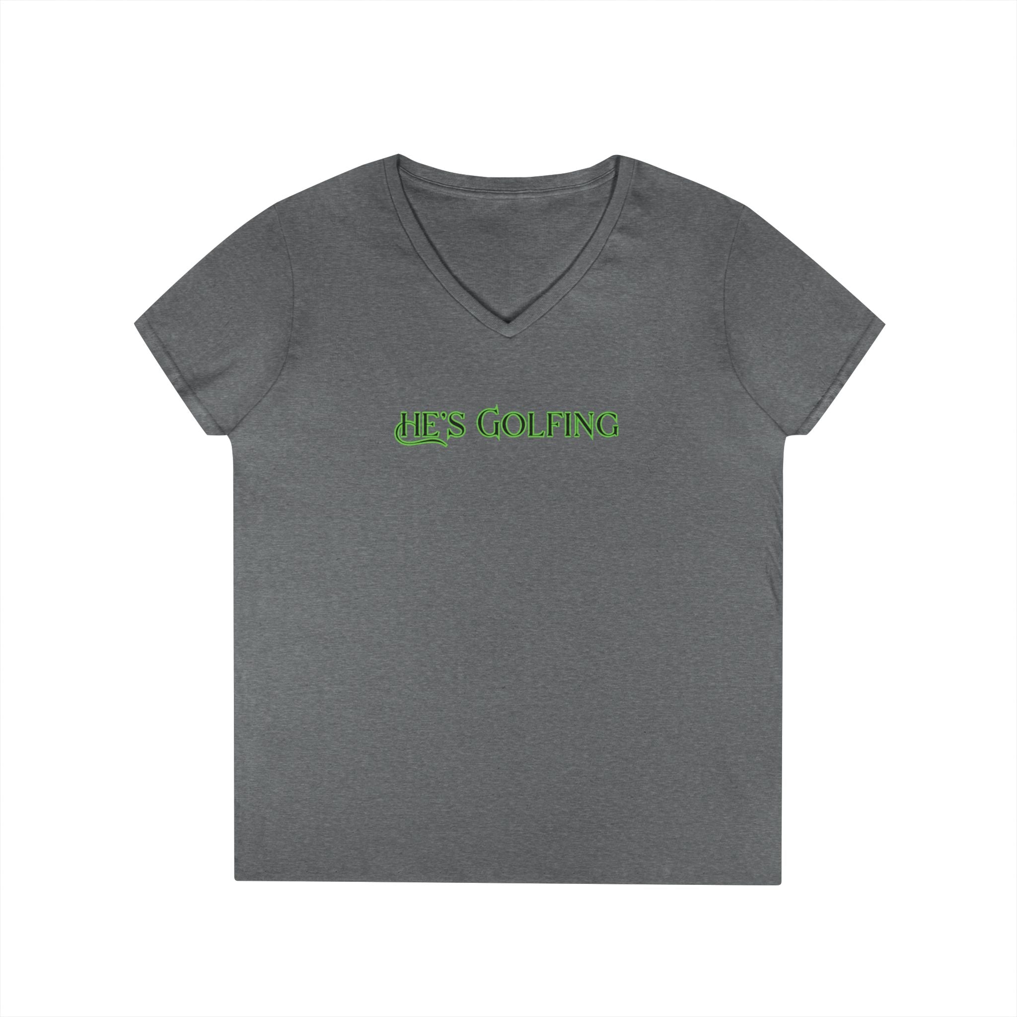Ladies' V-Neck T-Shirt - Fitted - He's Golfing Soft Tee