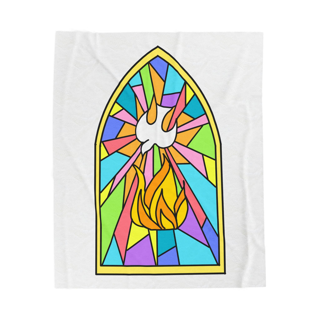 Velveteen Plush Blanket - Stained Glass Window Soft Blanket