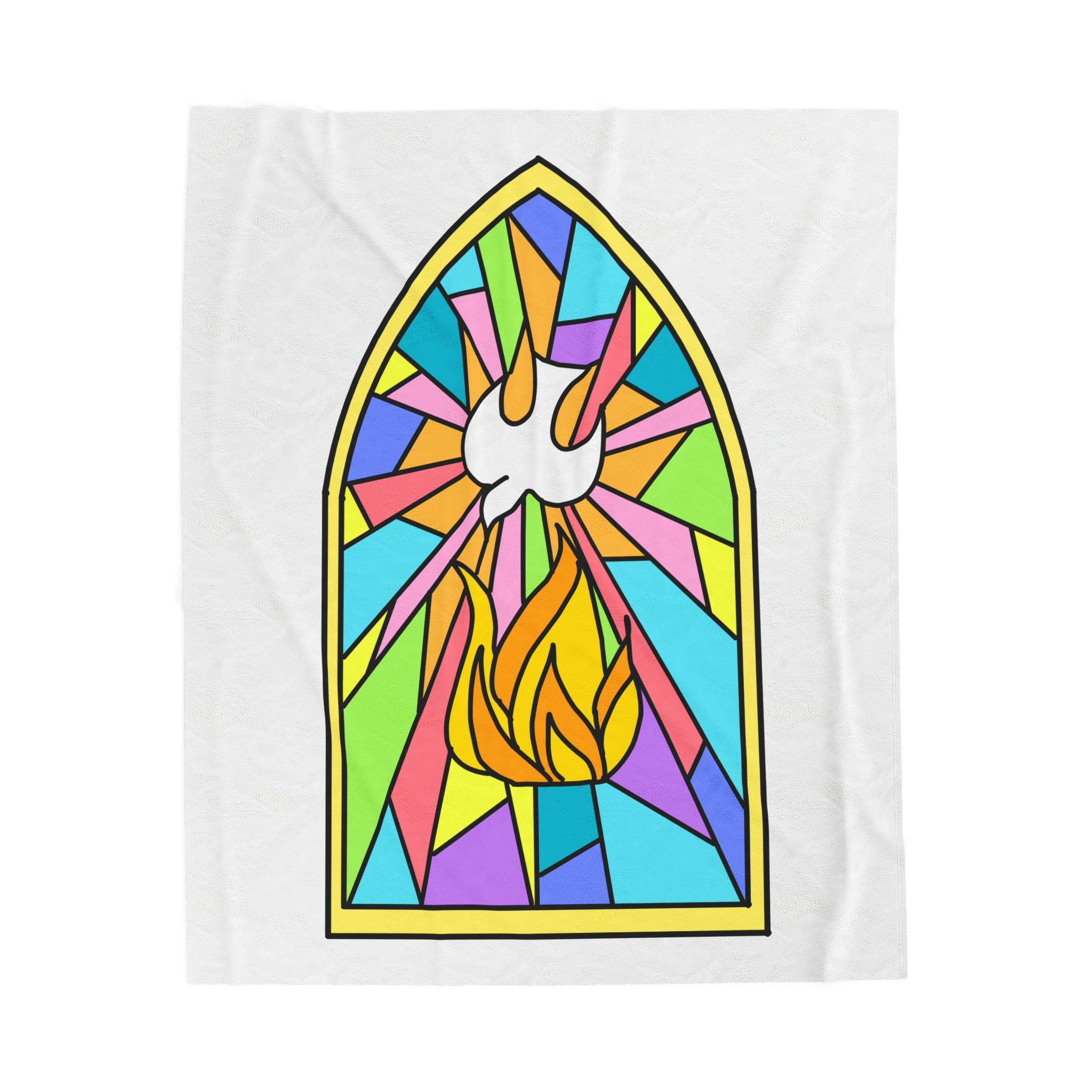 Velveteen Plush Blanket - Stained Glass Window Soft Blanket