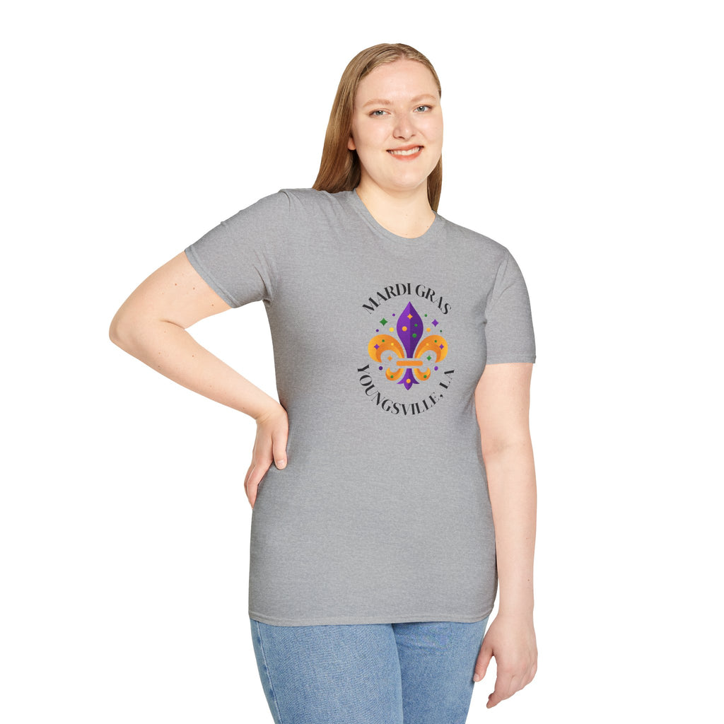 Relaxed Soft Tee for Men and Women Mardi Grad Youngsville La