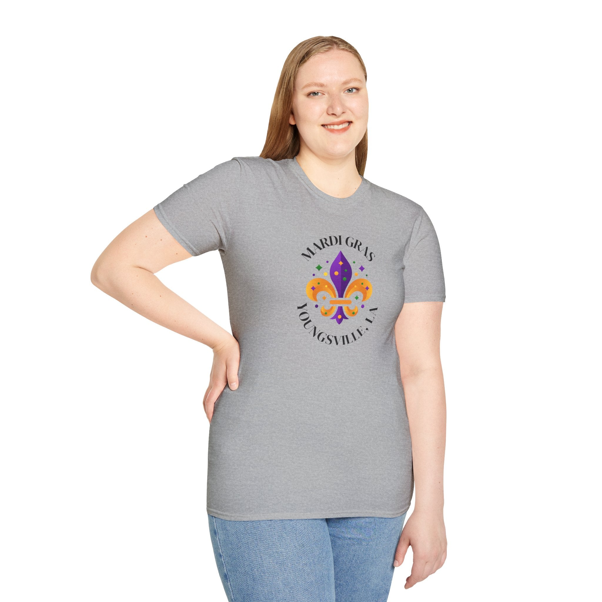 Relaxed Soft Tee for Men and Women Mardi Grad Youngsville La
