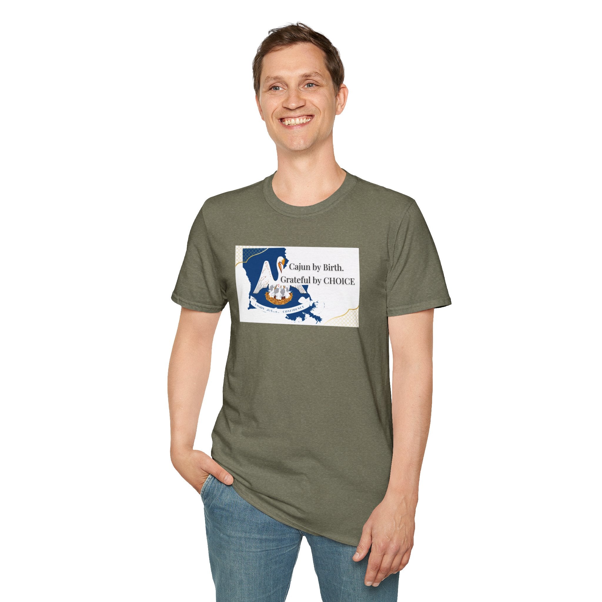 Soft Relaxed Tee Men and Women - Cajun By Birth Grateful by Choice