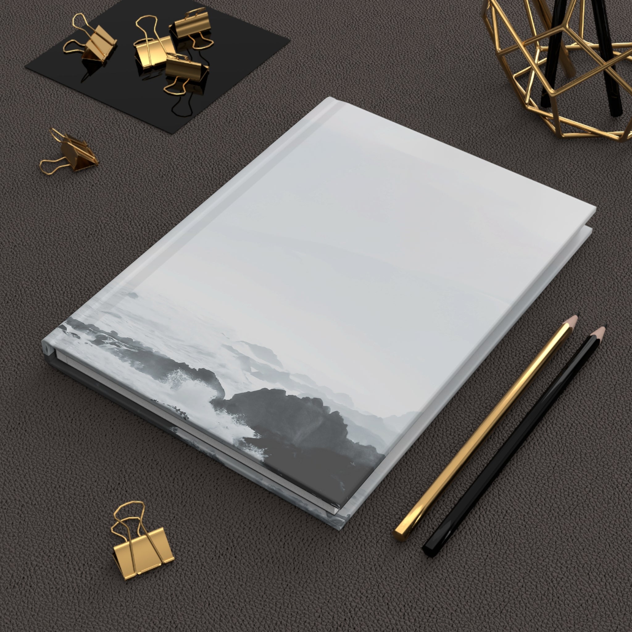 Hardcover Journal Matte - Reflection  Black and white