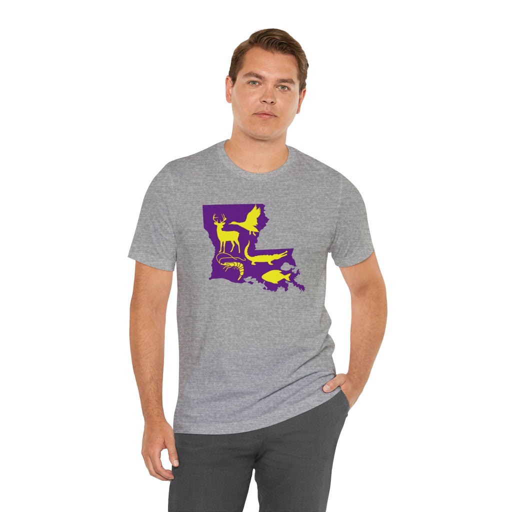Mens Ultra Soft Jersey Short Sleeve Tee - Hunting Louisiana