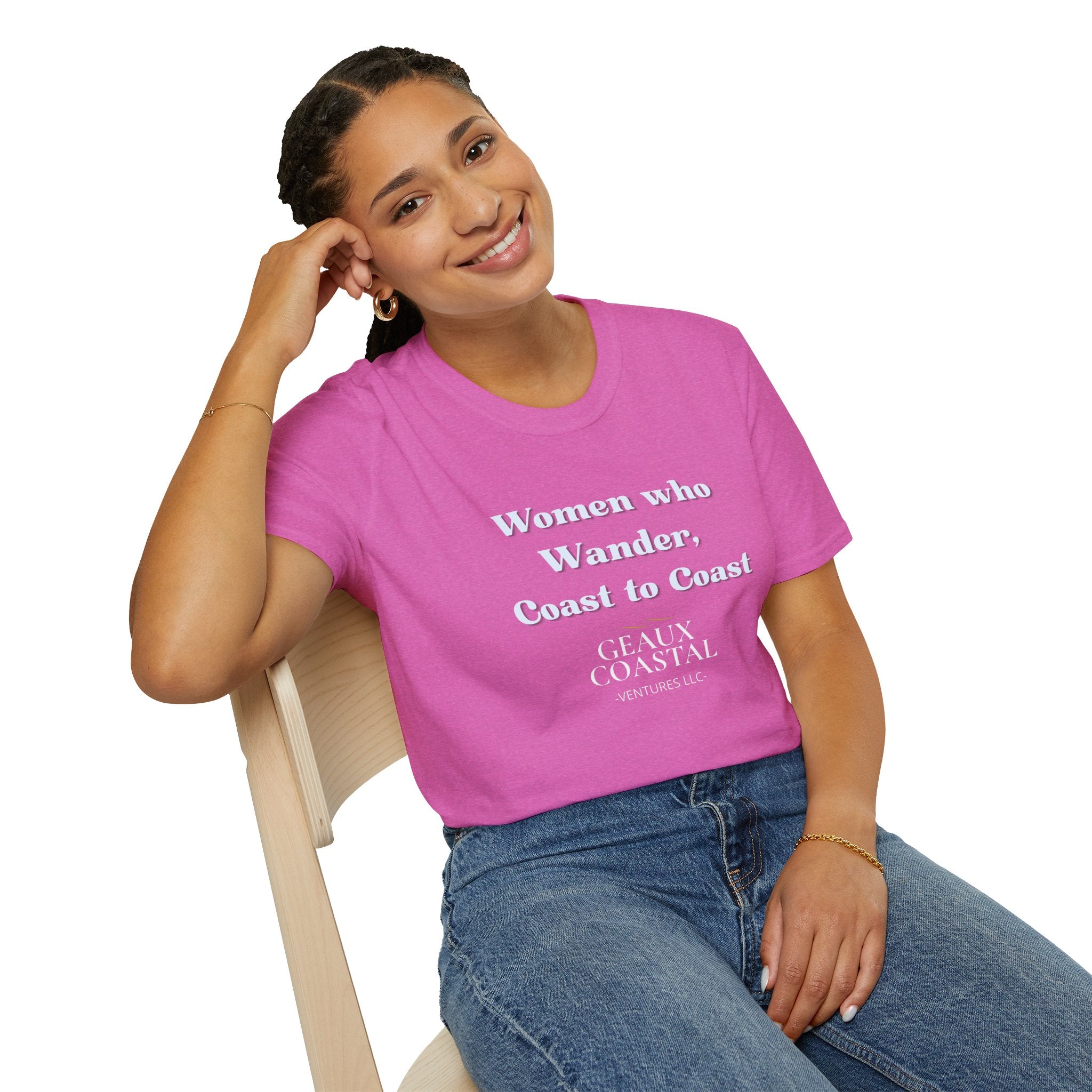Women Soft Relaxed Tee - Women who wander coast to coast