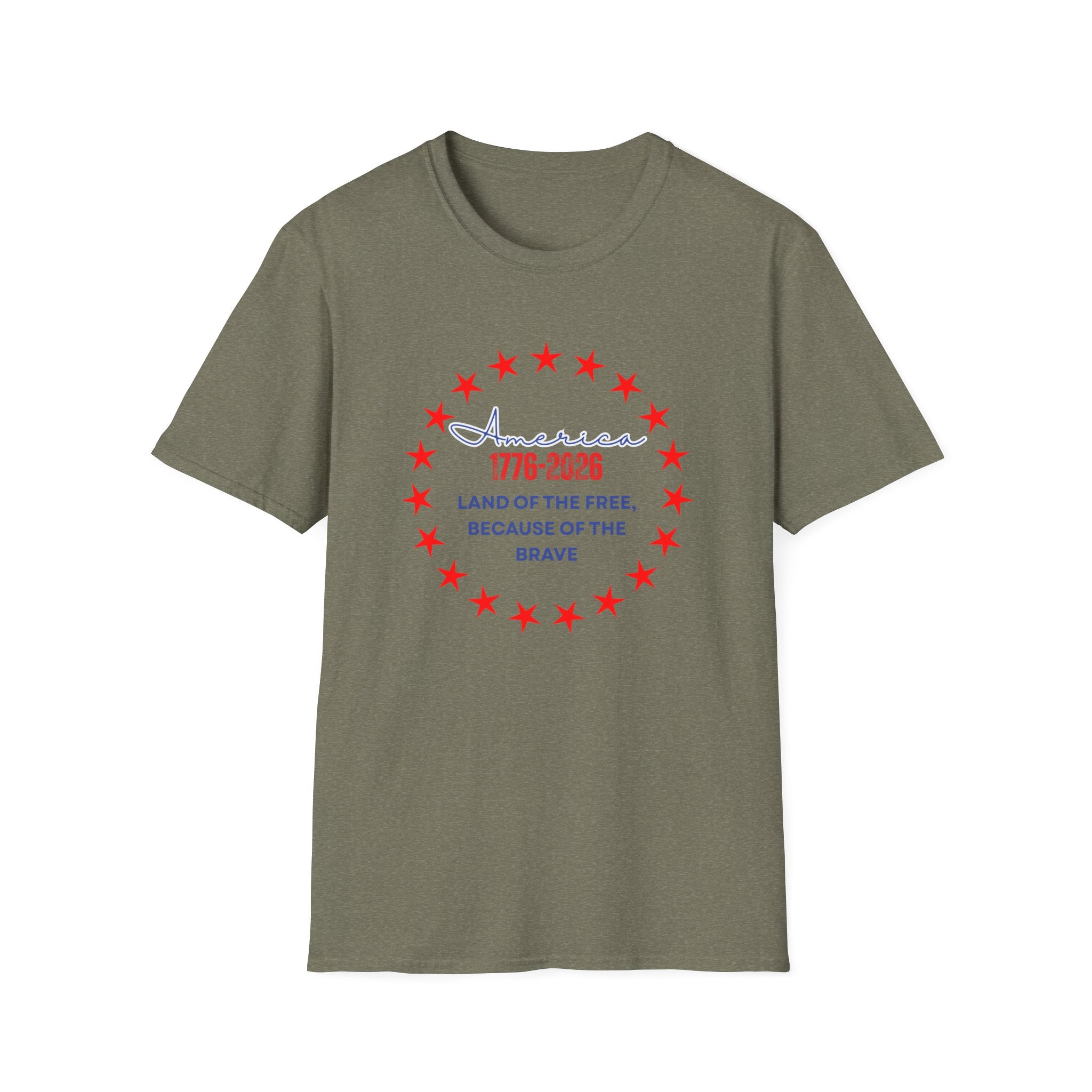 Relaxed Soft Tee- Men and Women - Home of the Free because of the brave