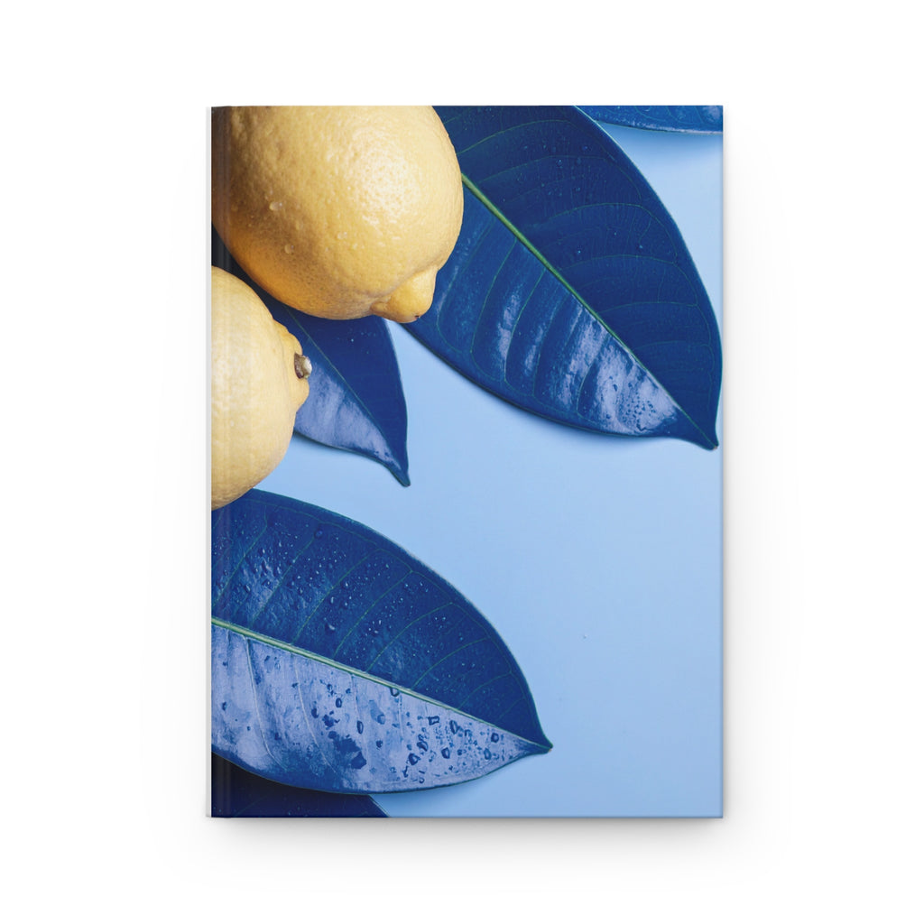 Hardcover Journal Matte Blue Lemons