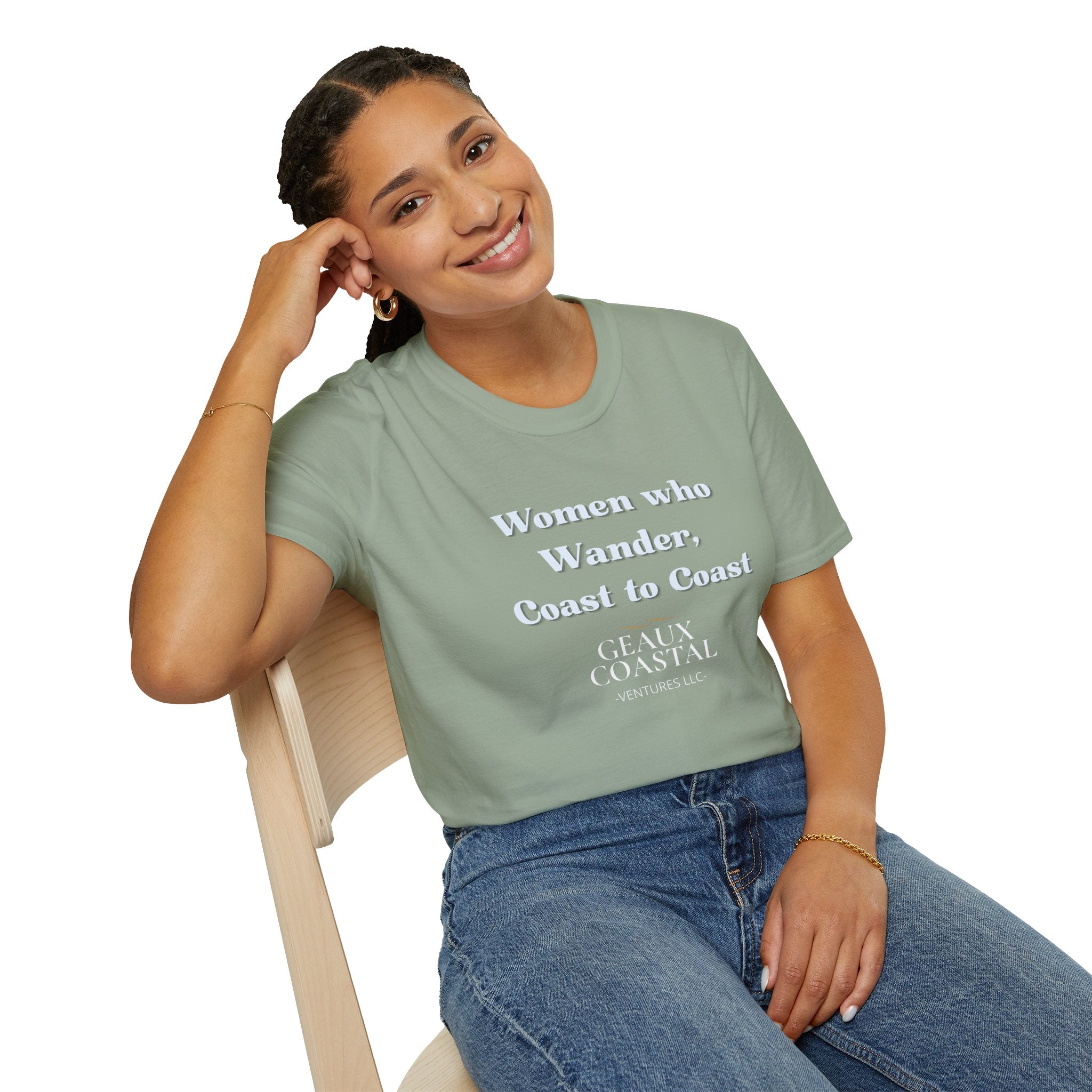 Women Soft Relaxed Tee - Women who wander coast to coast