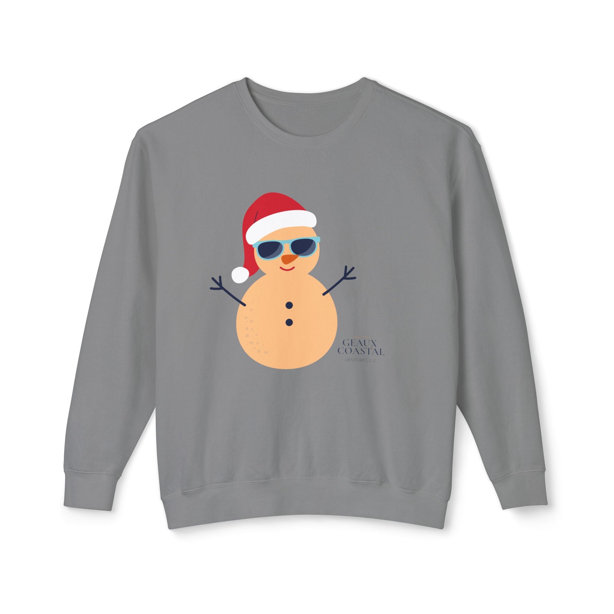Ladies Lightweight Crewneck Sweatshirt - Snowman Christmas