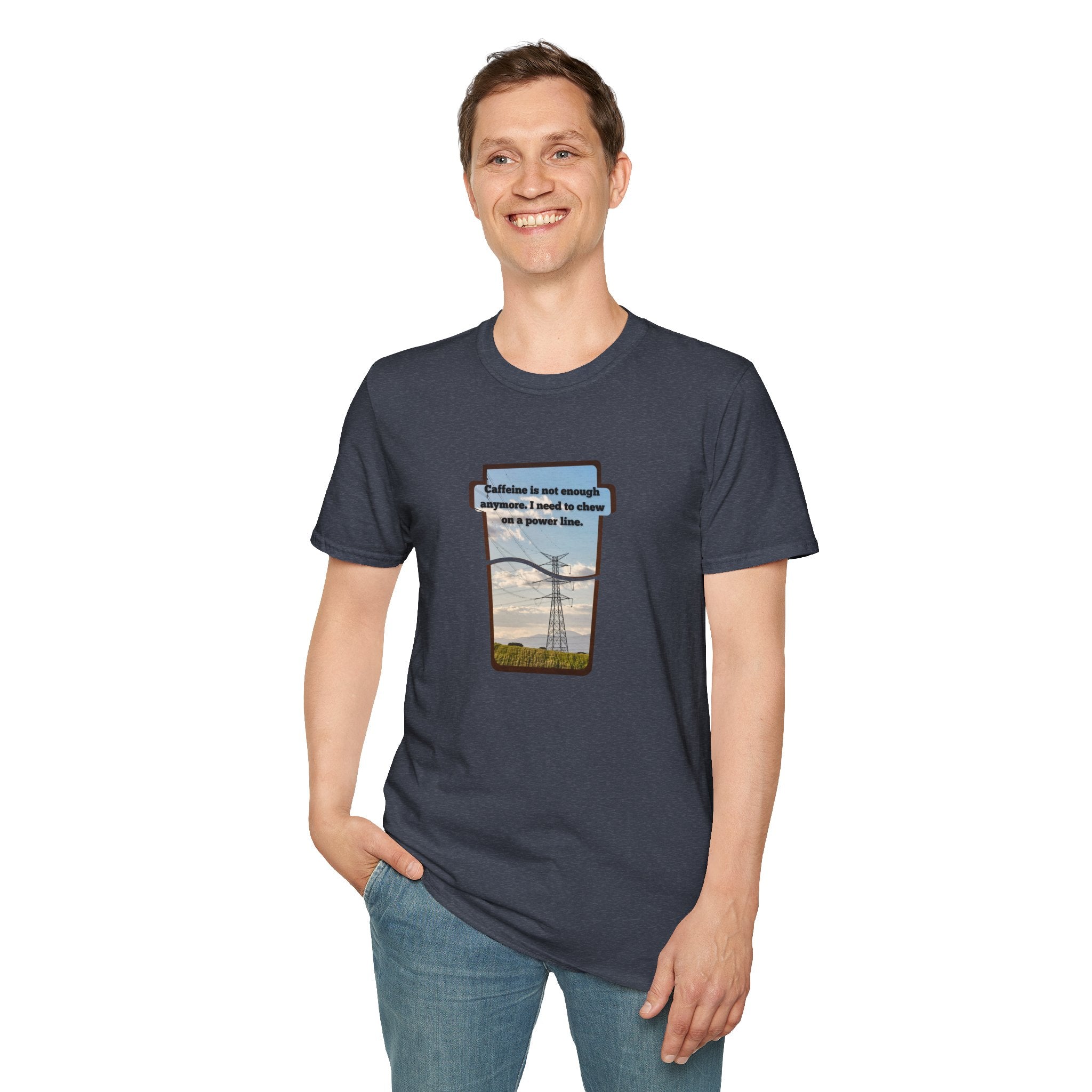 Relaxed Soft T Shirt - Men and Women - Chew on a power line